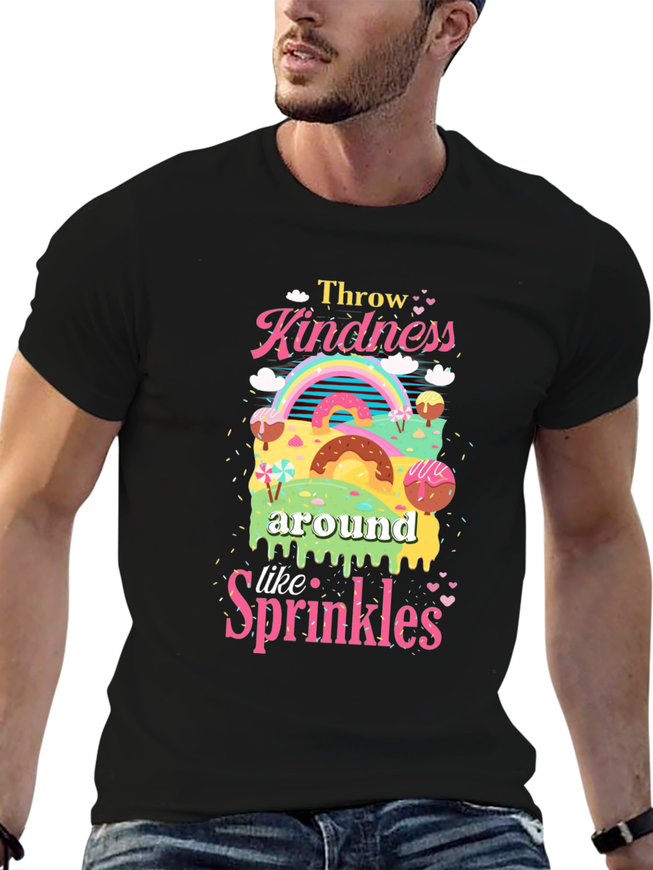 Kindness Sprinkles T-Shirt Black Crew Neck Tee