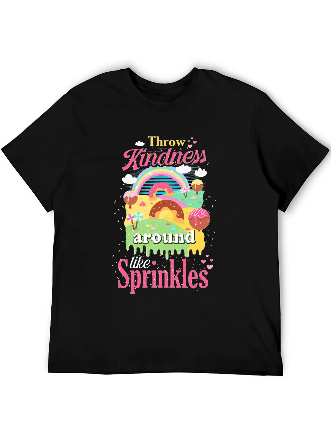 Kindness Sprinkles T-Shirt Black Crew Neck Tee