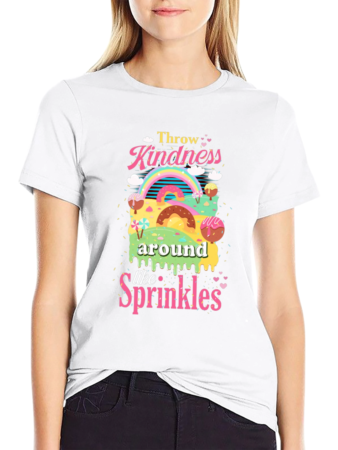 Kindness Sprinkles T-Shirt Black Crew Neck Tee