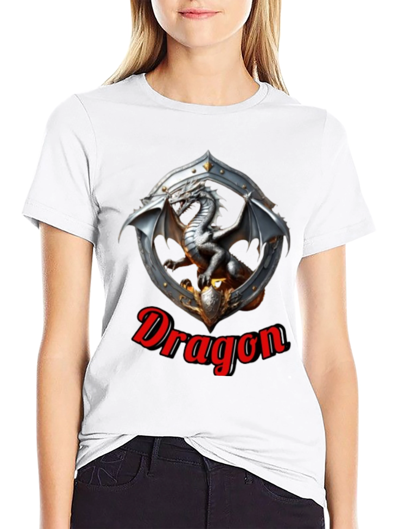 Dragon Shield Graphic Tee - Fantasy Style