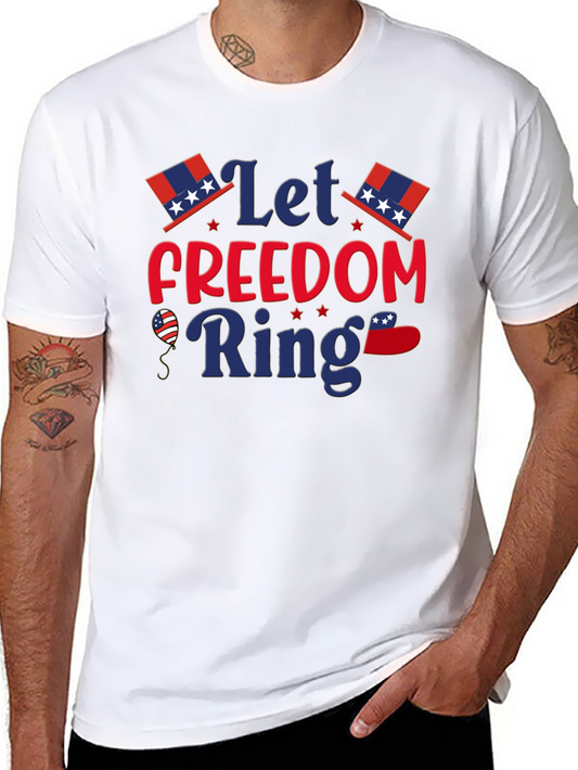 Patriotic Let Freedom Ring Graphic T-Shirt