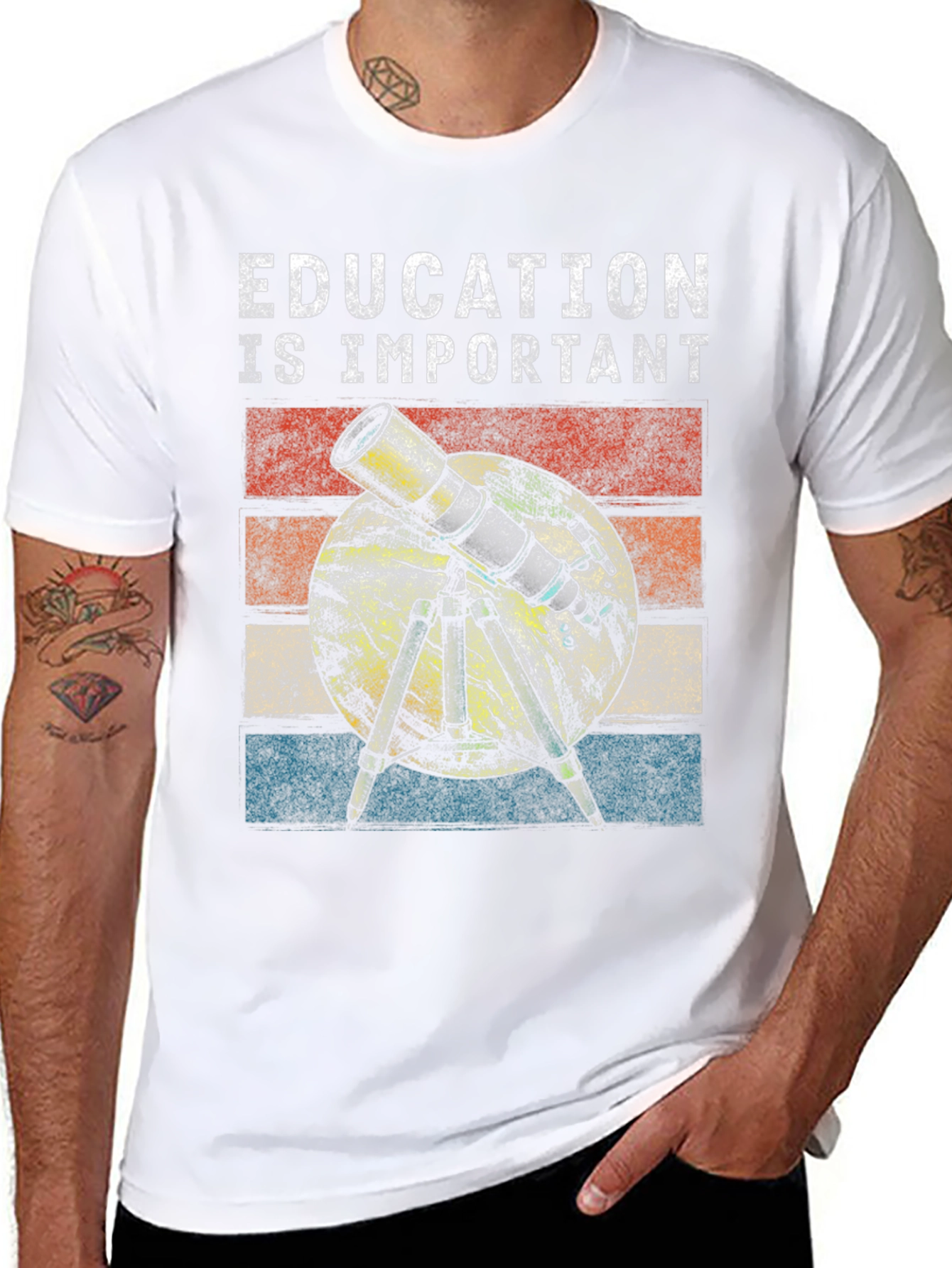 Education is Important Telescope Graphic Tee