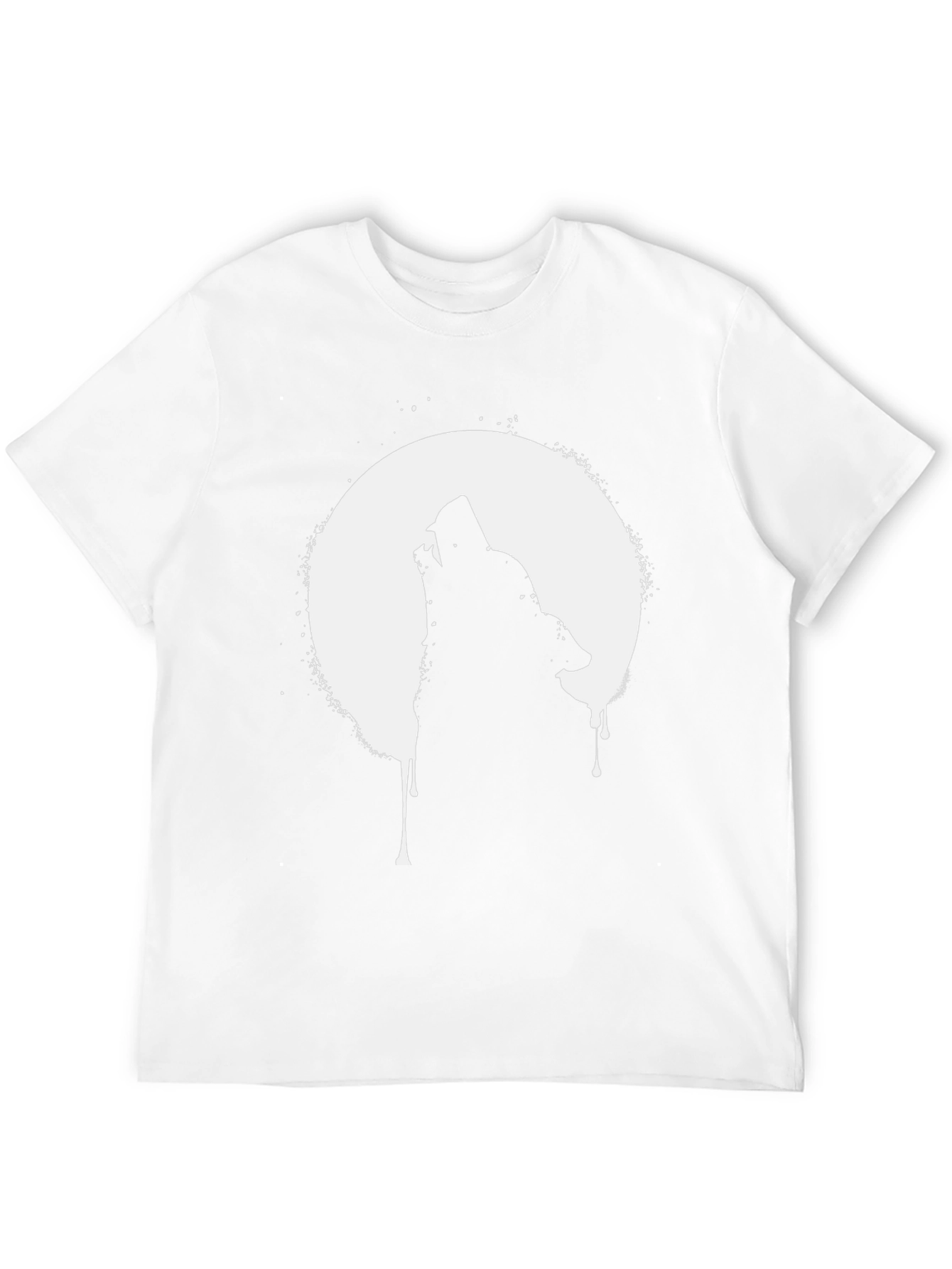 Wolf Howling at Moon Graphic T-Shirt - Black