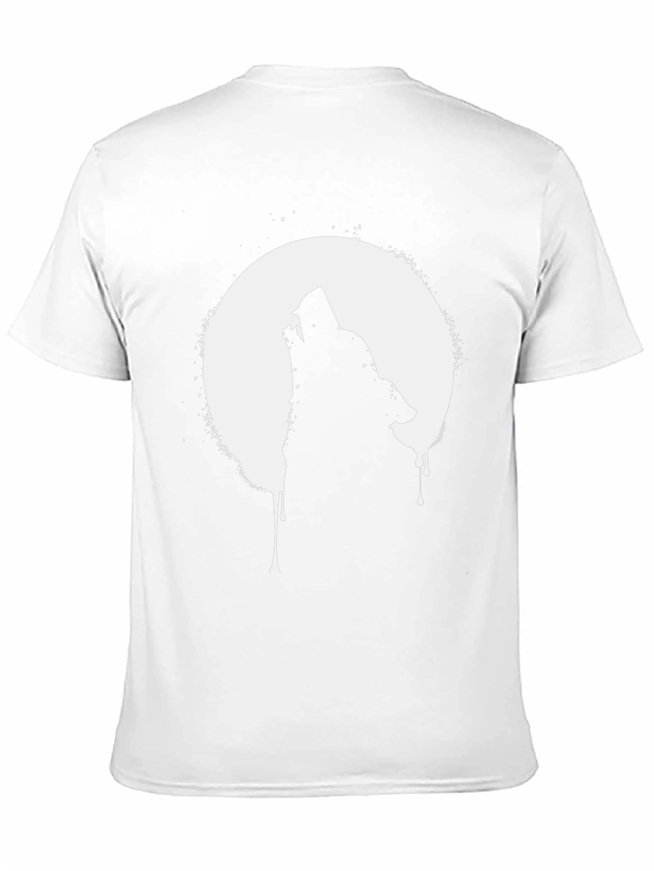 Wolf Howling at Moon Graphic T-Shirt - Black