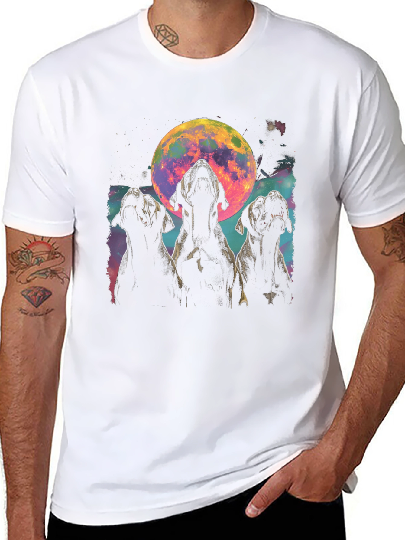 Dogs Howling at the Moon T-Shirt