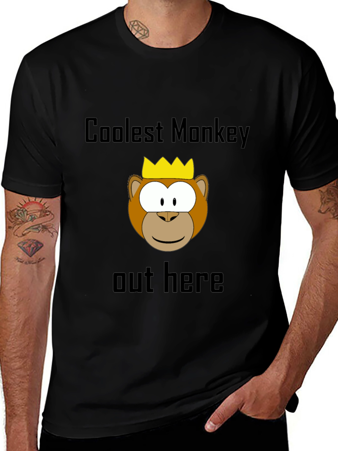Coolest Monkey Graphic Tee - Black