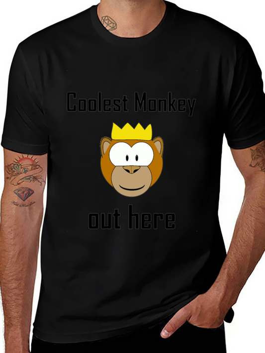 Coolest Monkey Graphic Tee - Black