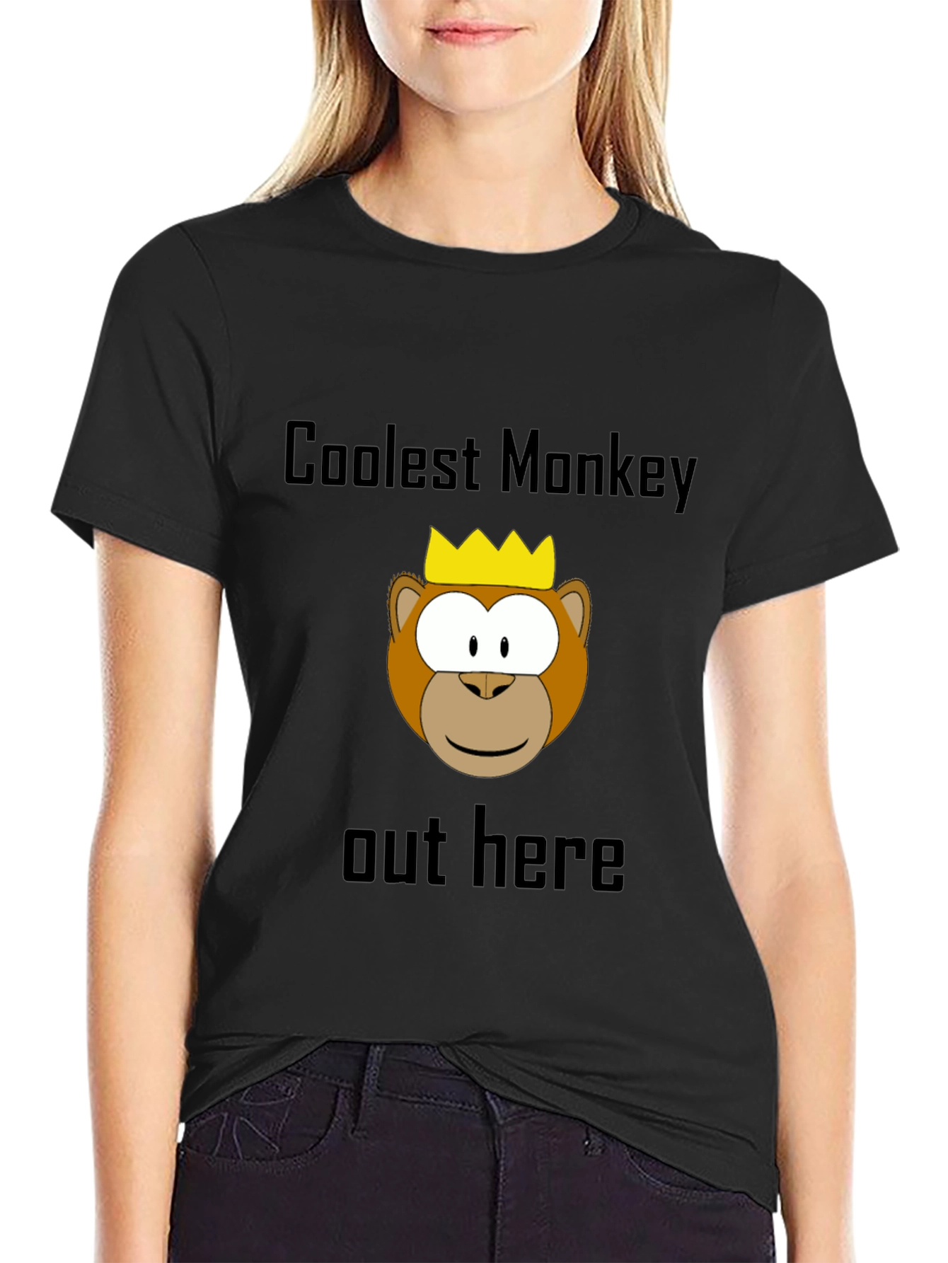 Coolest Monkey Graphic Tee - Black