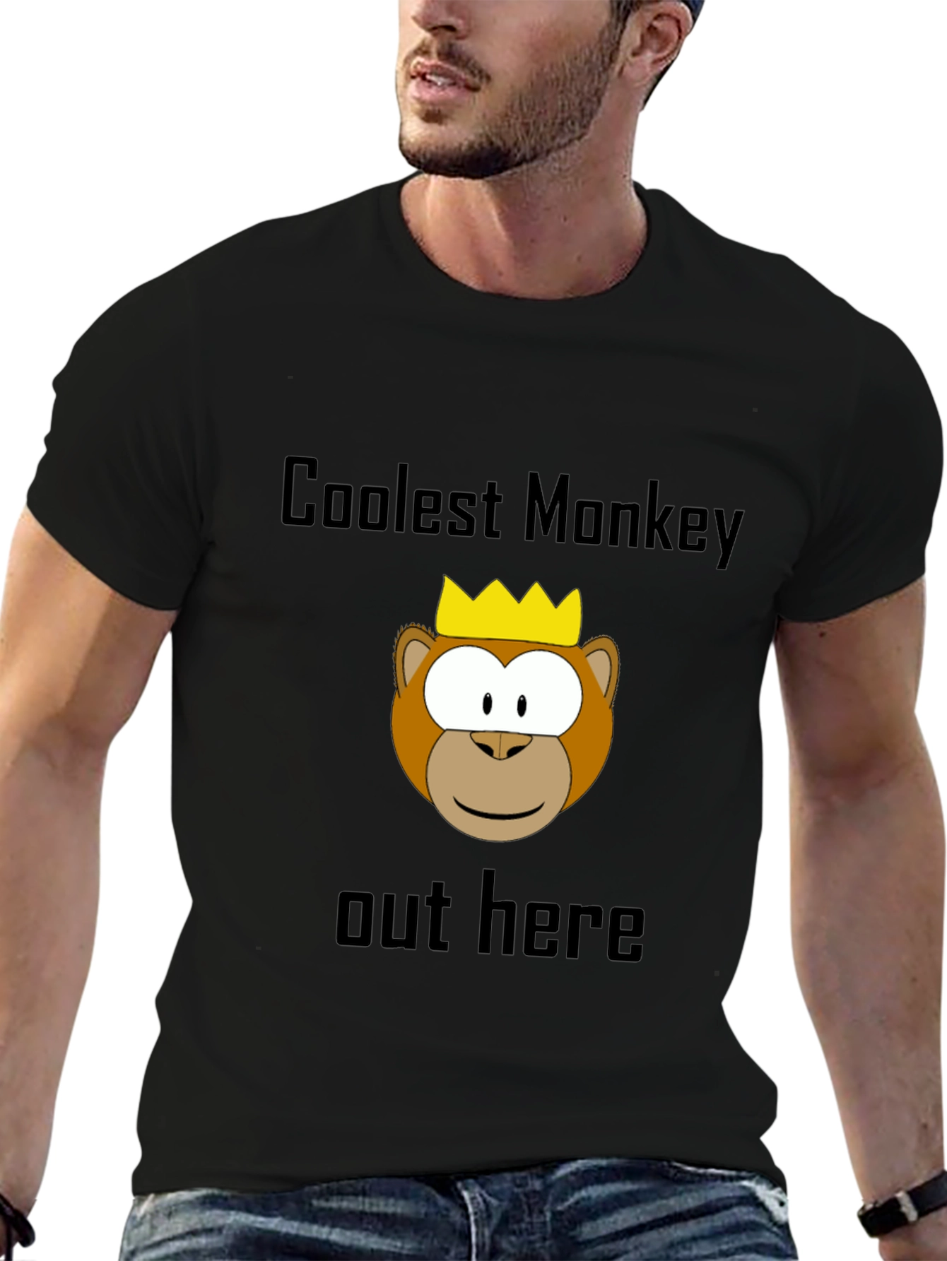 Coolest Monkey Graphic Tee - Black