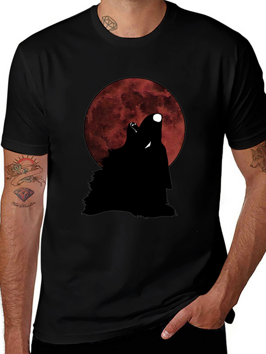 Wolf Howling at Moon Graphic T-Shirt