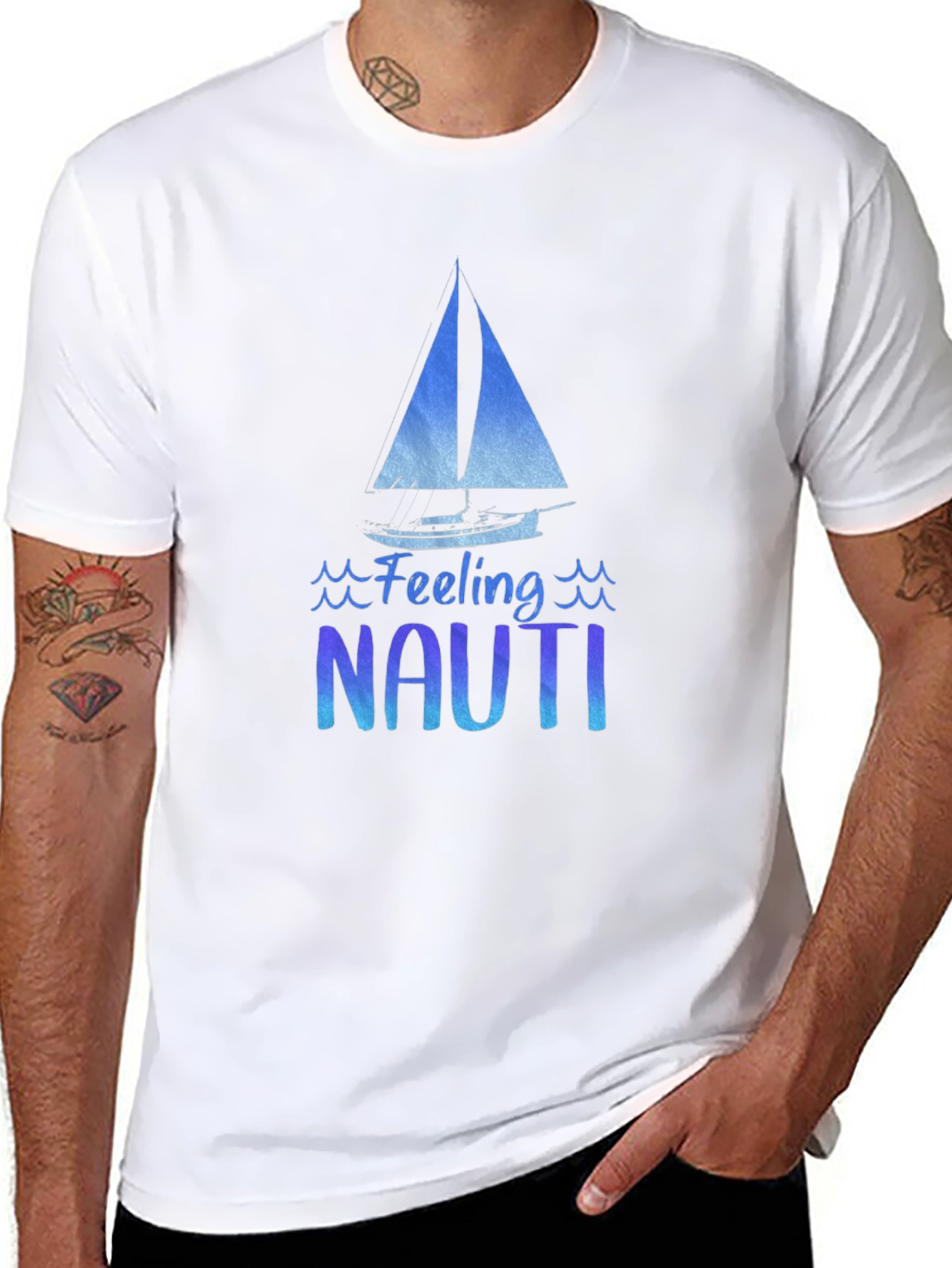 Feeling Nauti Mens Black Graphic T-Shirt