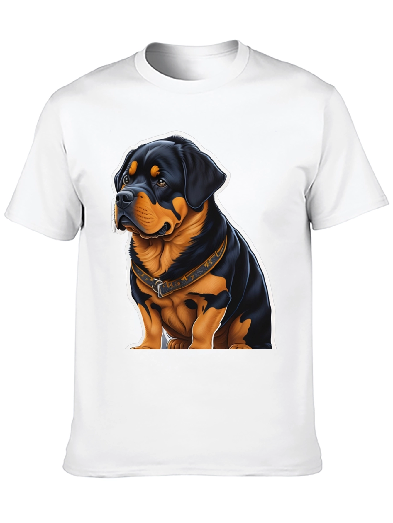 Rottweiler Dog Graphic Tee - Black Cotton Blend