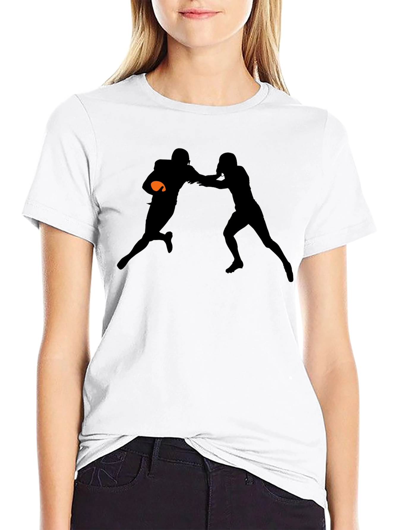 Football Silhouette Graphic T-Shirt
