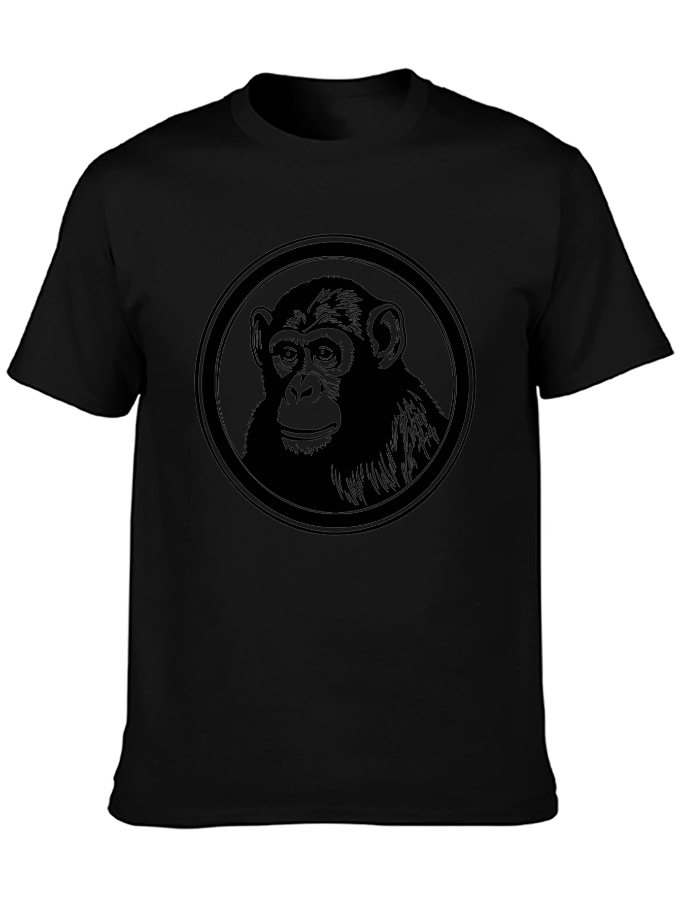 Chimpanzee Graphic Tee - Black Cotton T-Shirt