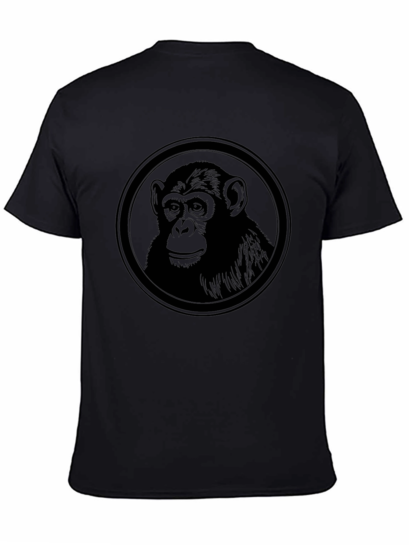Chimpanzee Graphic Tee - Black Cotton T-Shirt