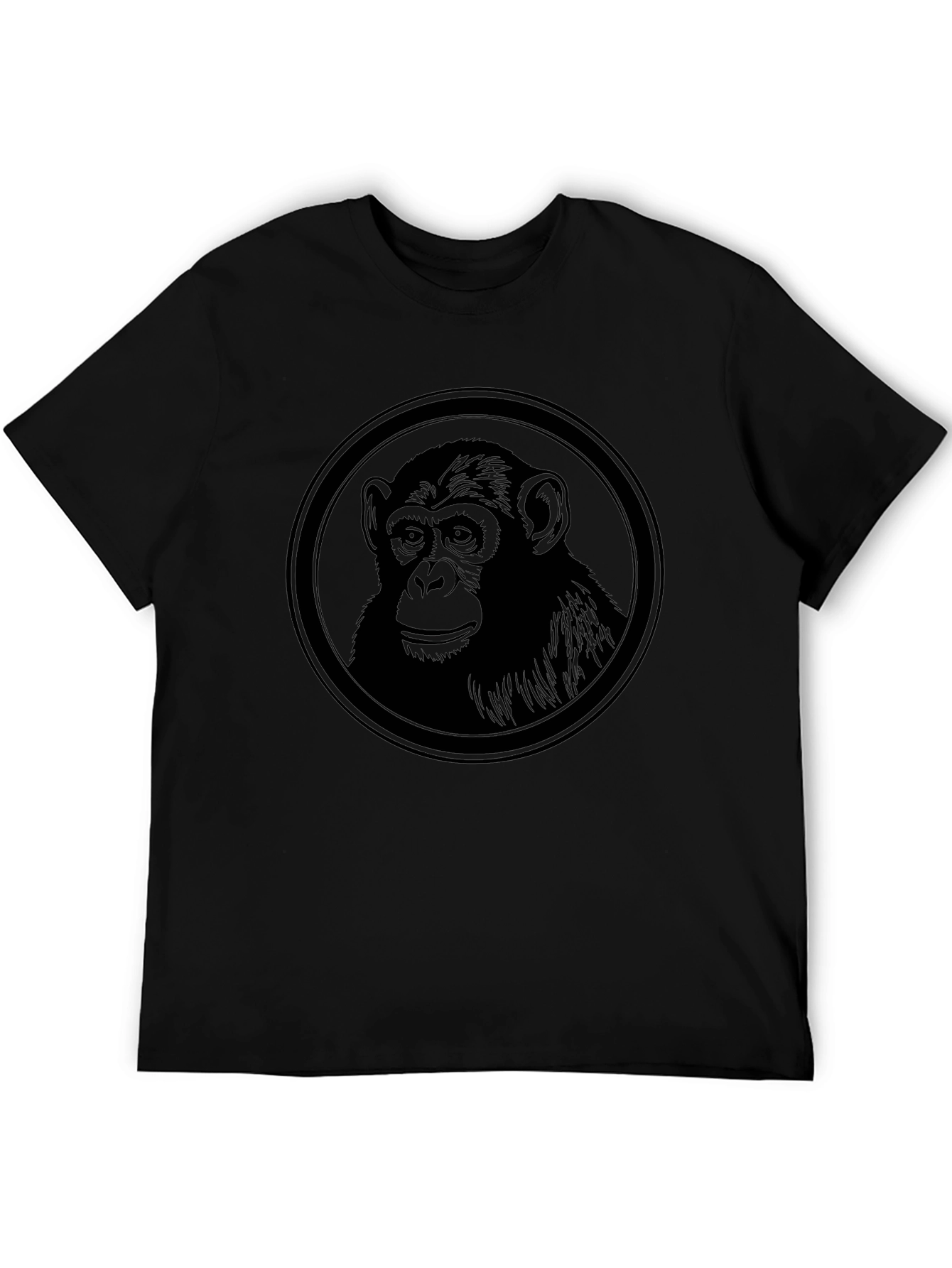 Chimpanzee Graphic Tee - Black Cotton T-Shirt