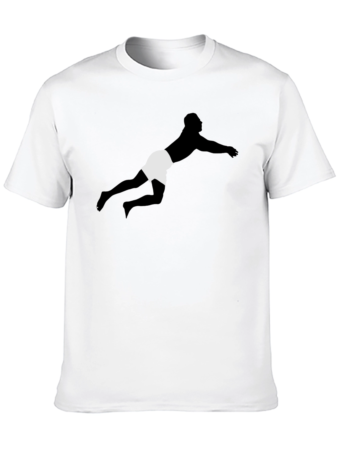 Diving Silhouette Black Tee - Sporty Graphic T-Shirt