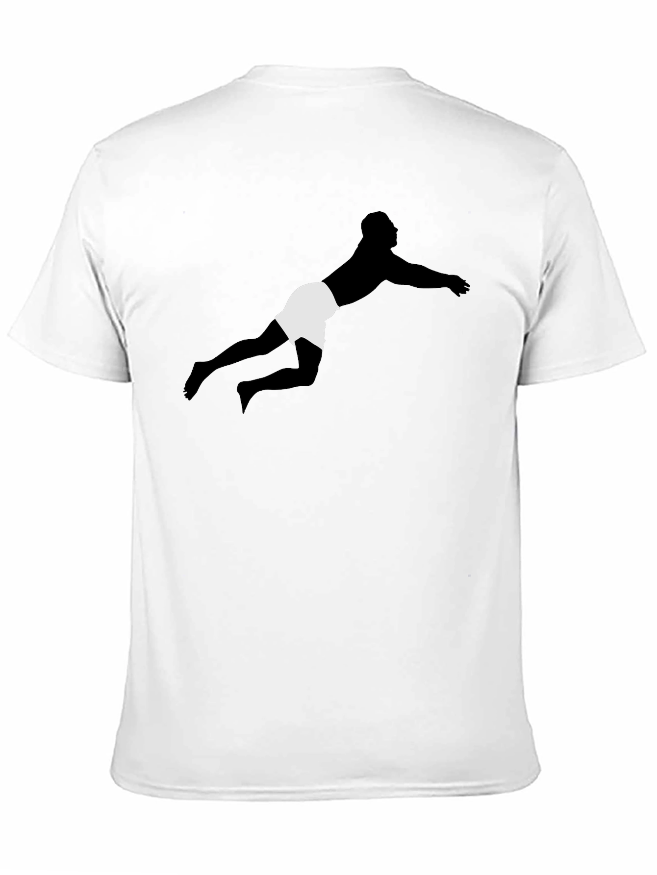 Diving Silhouette Black Tee - Sporty Graphic T-Shirt