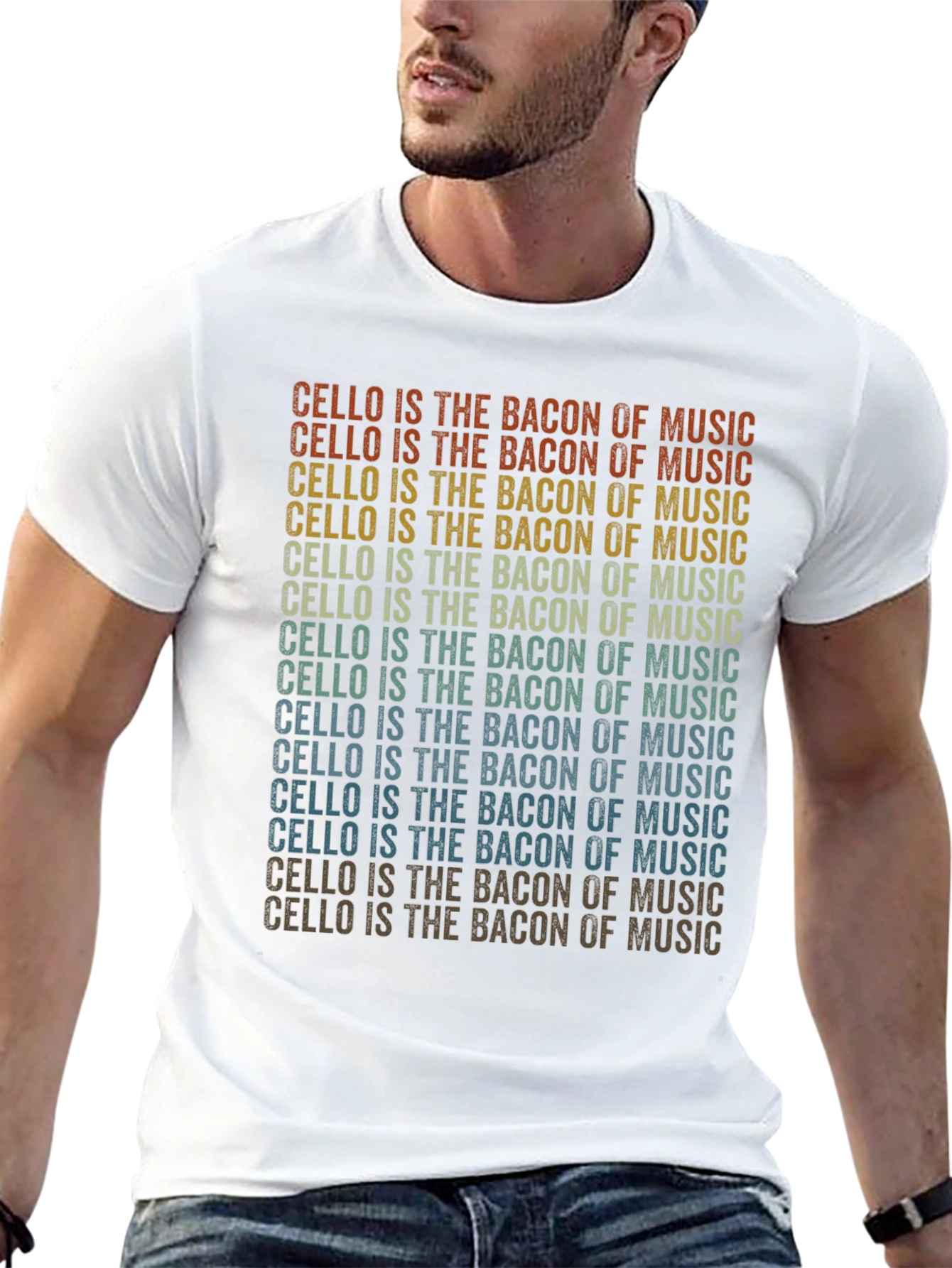 Cello is the Bacon of Music Black Graphic T-Shirt