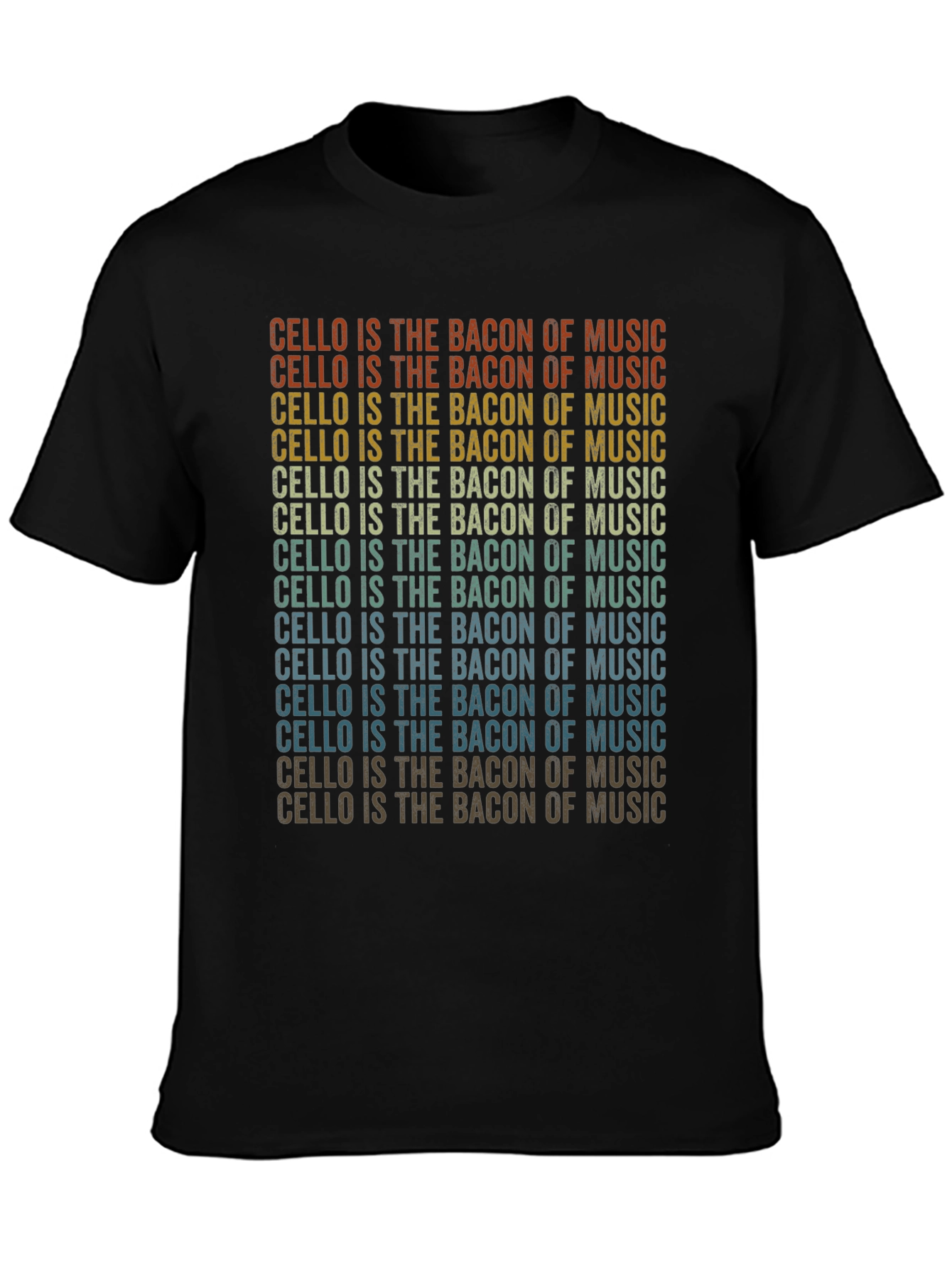 Cello is the Bacon of Music Black Graphic T-Shirt