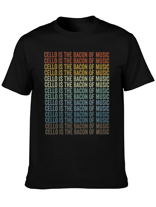 Cello is the Bacon of Music Black Graphic T-Shirt