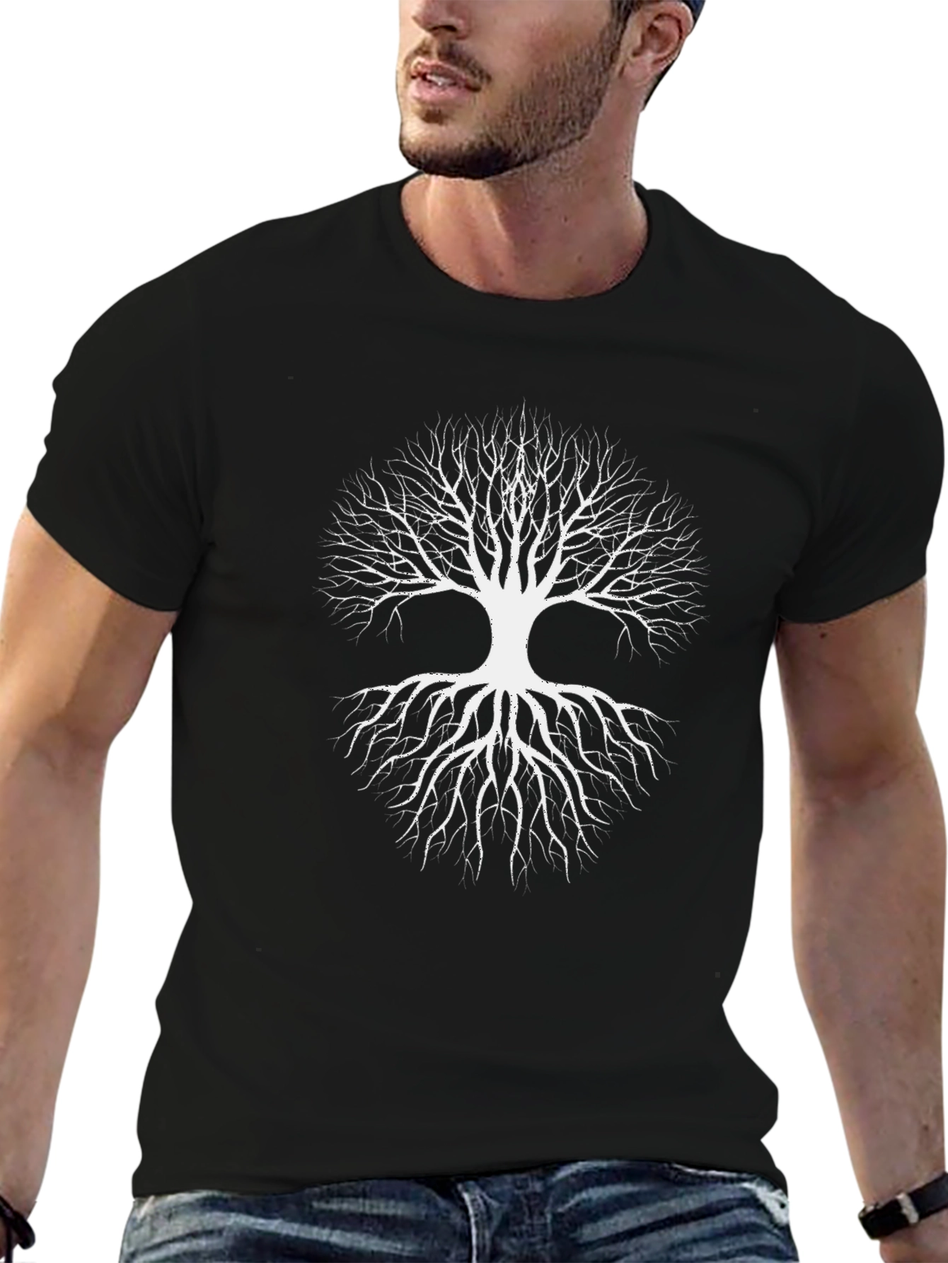 Tree of Life Graphic Tee - Black Cotton Blend