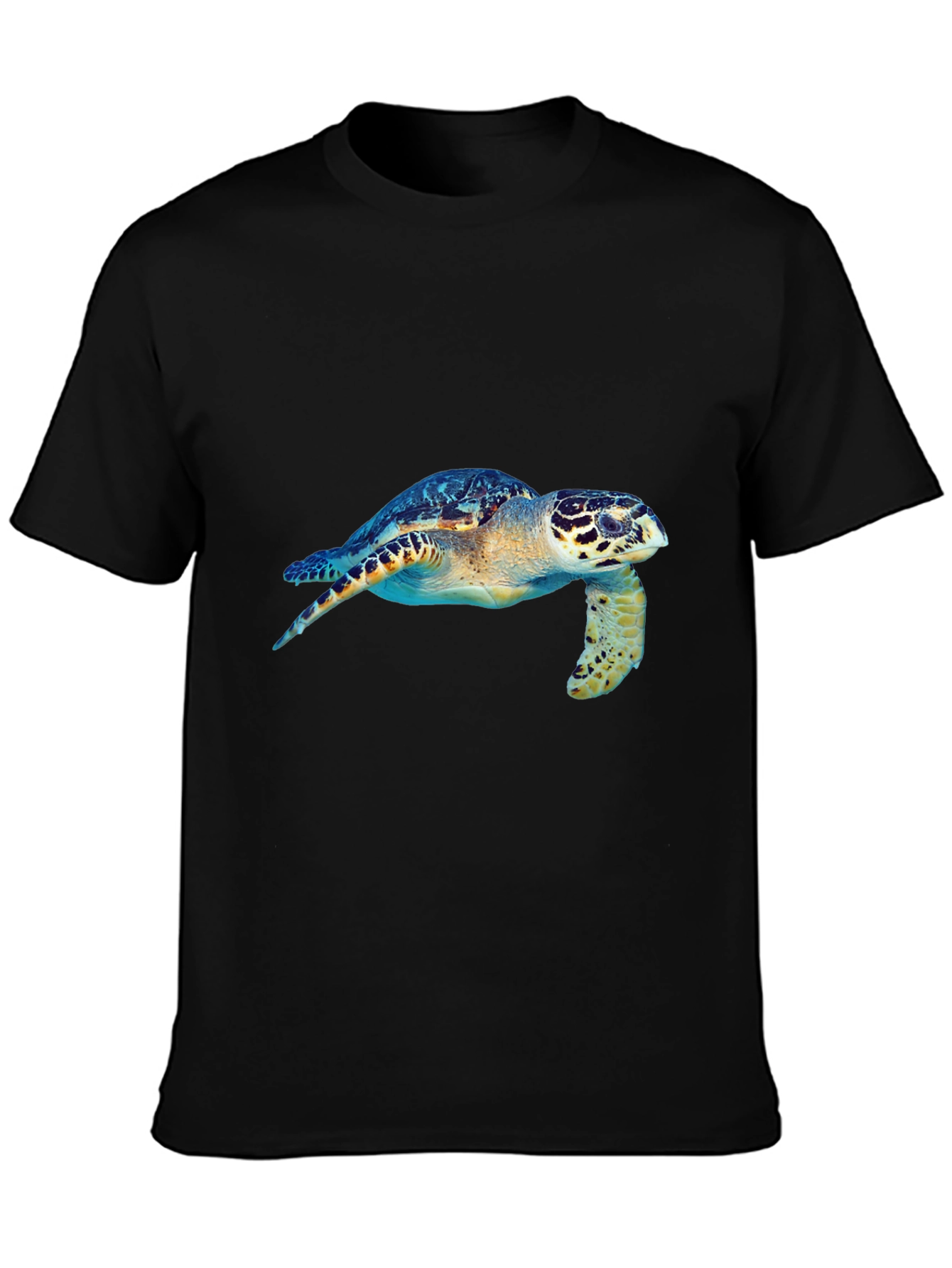 Sea Turtle Graphic Tee - Black Cotton Blend