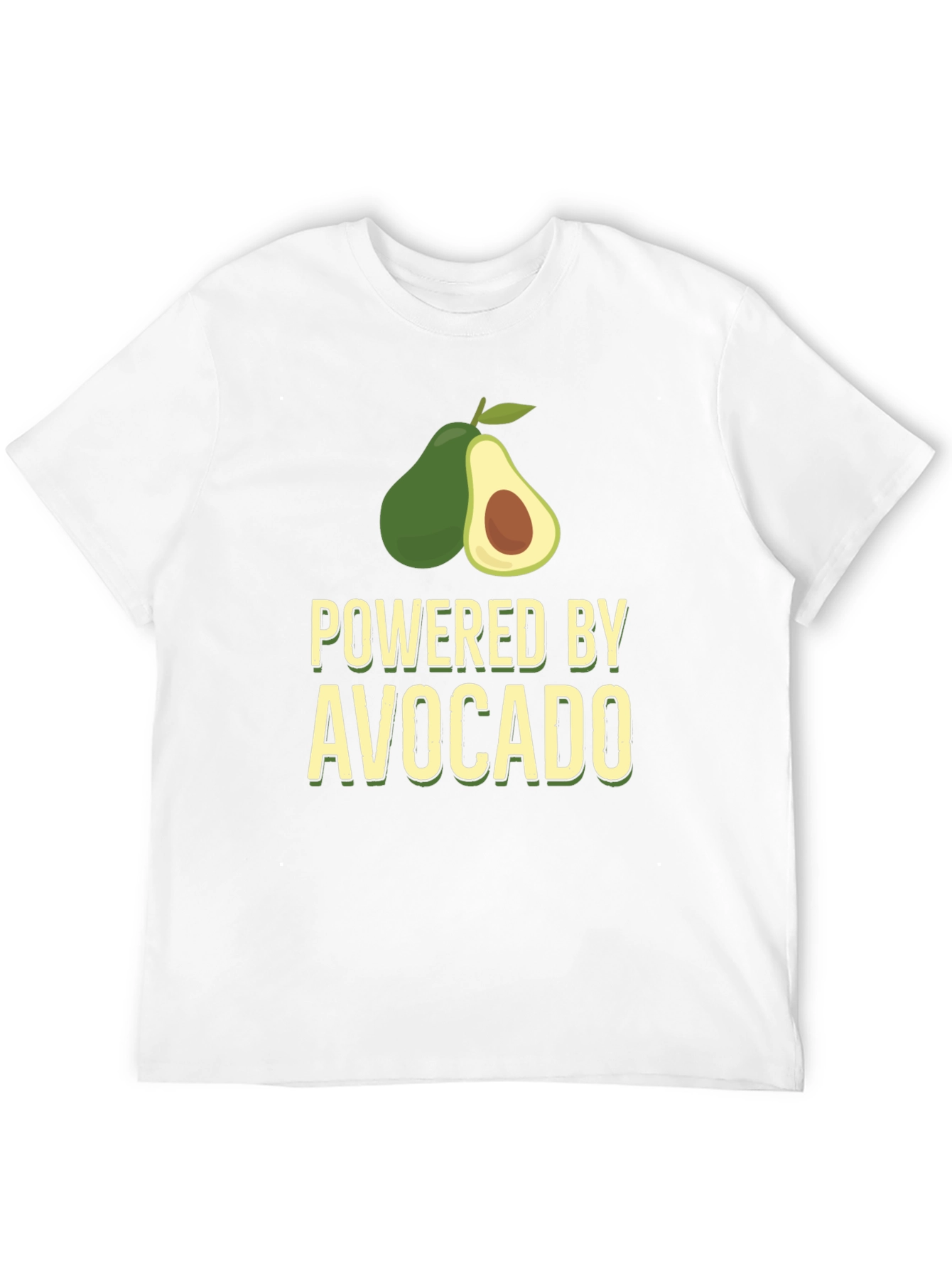 Powered By Avocado T-Shirt - Black Funny Tee