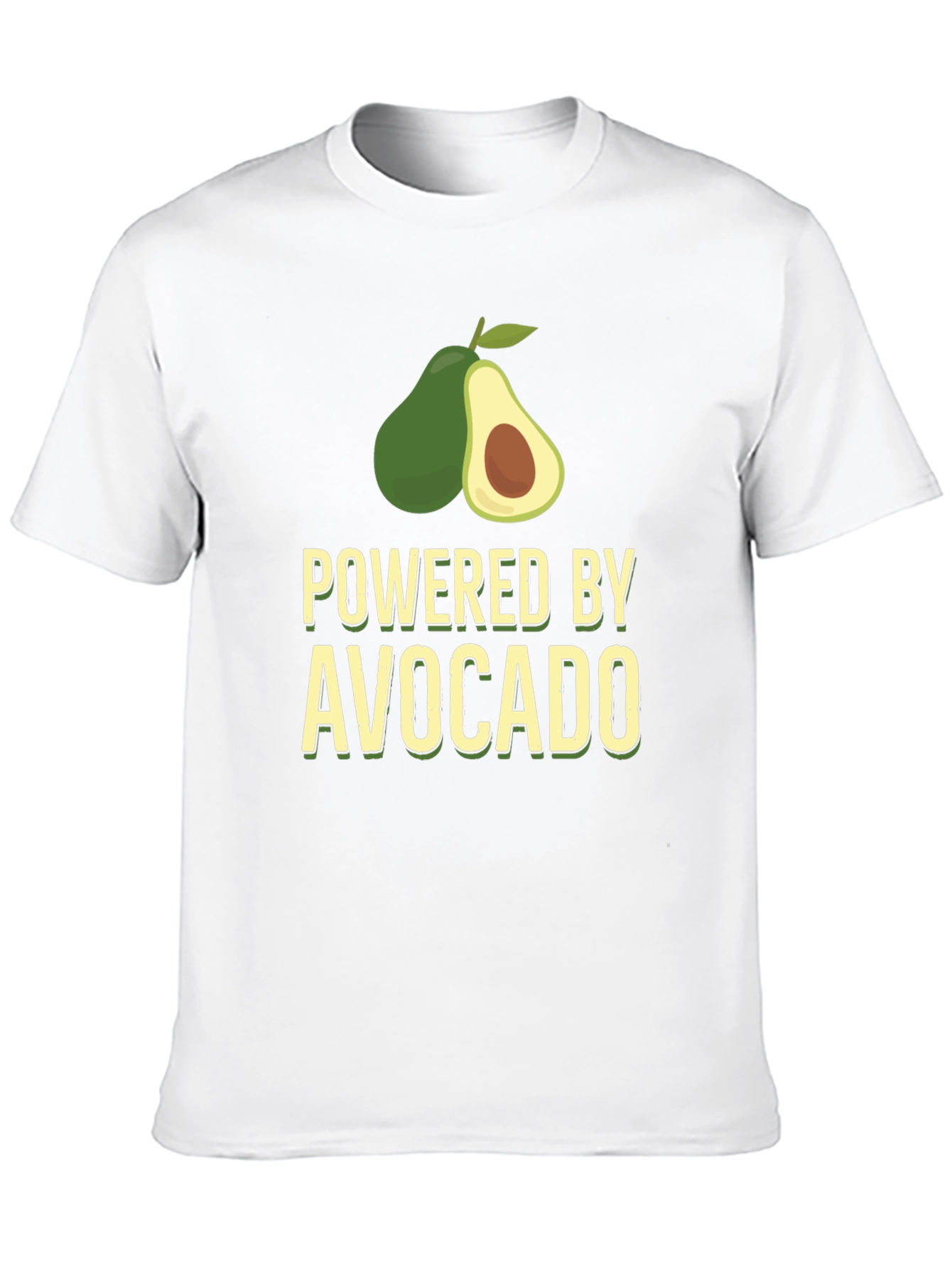 Powered By Avocado T-Shirt - Black Funny Tee