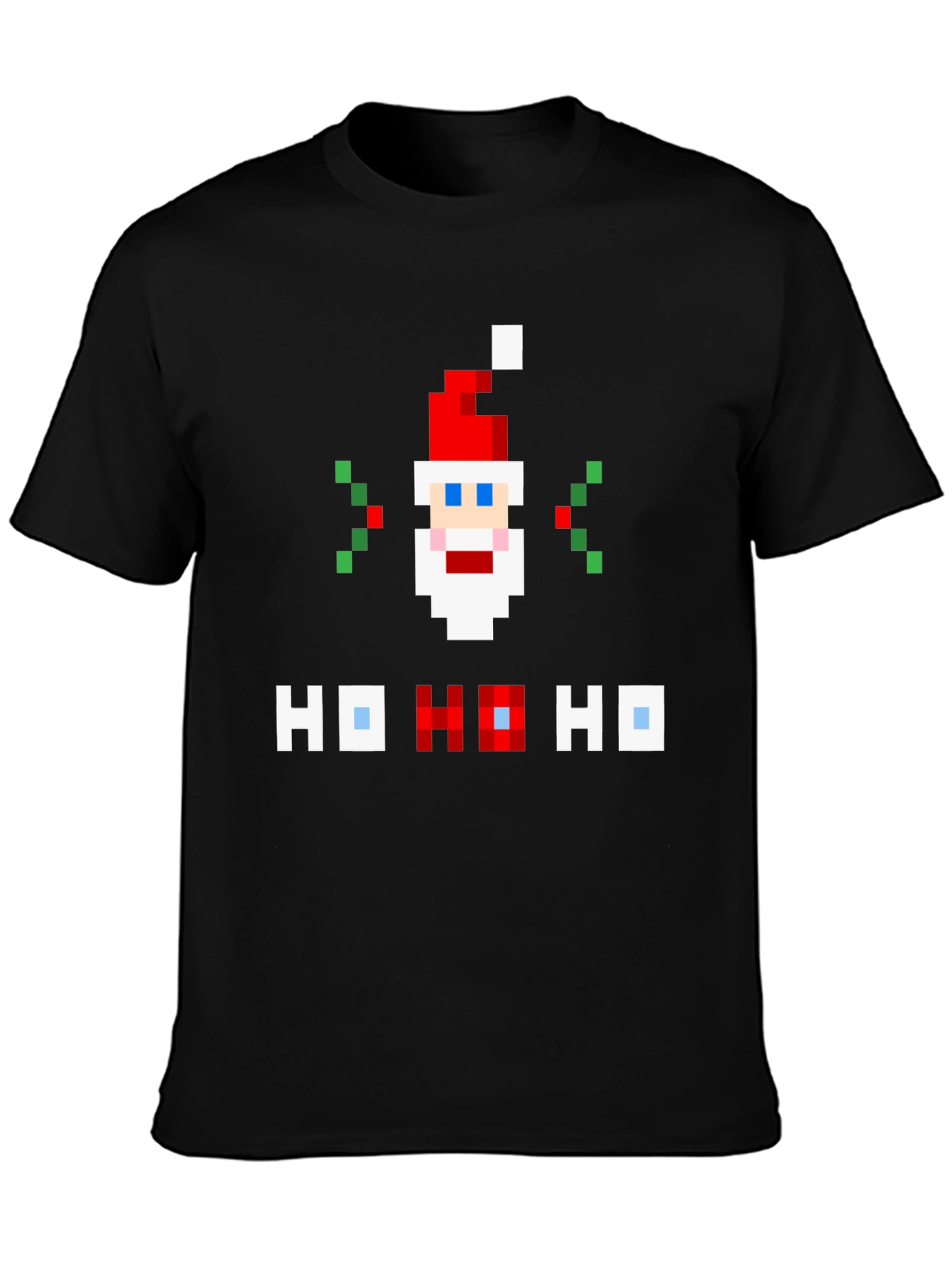 Pixel Santa Ho Ho Ho Graphic Tee