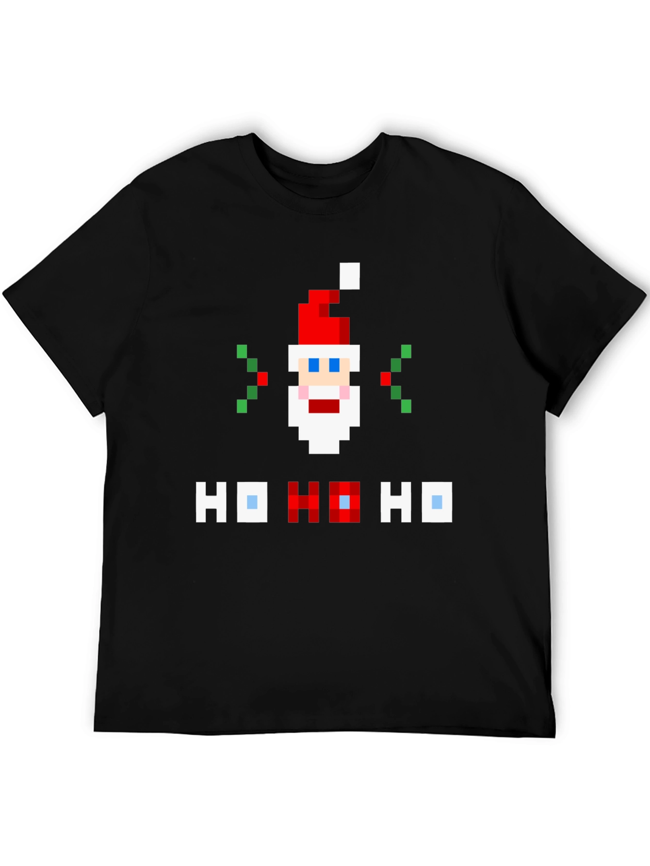 Pixel Santa Ho Ho Ho Graphic Tee