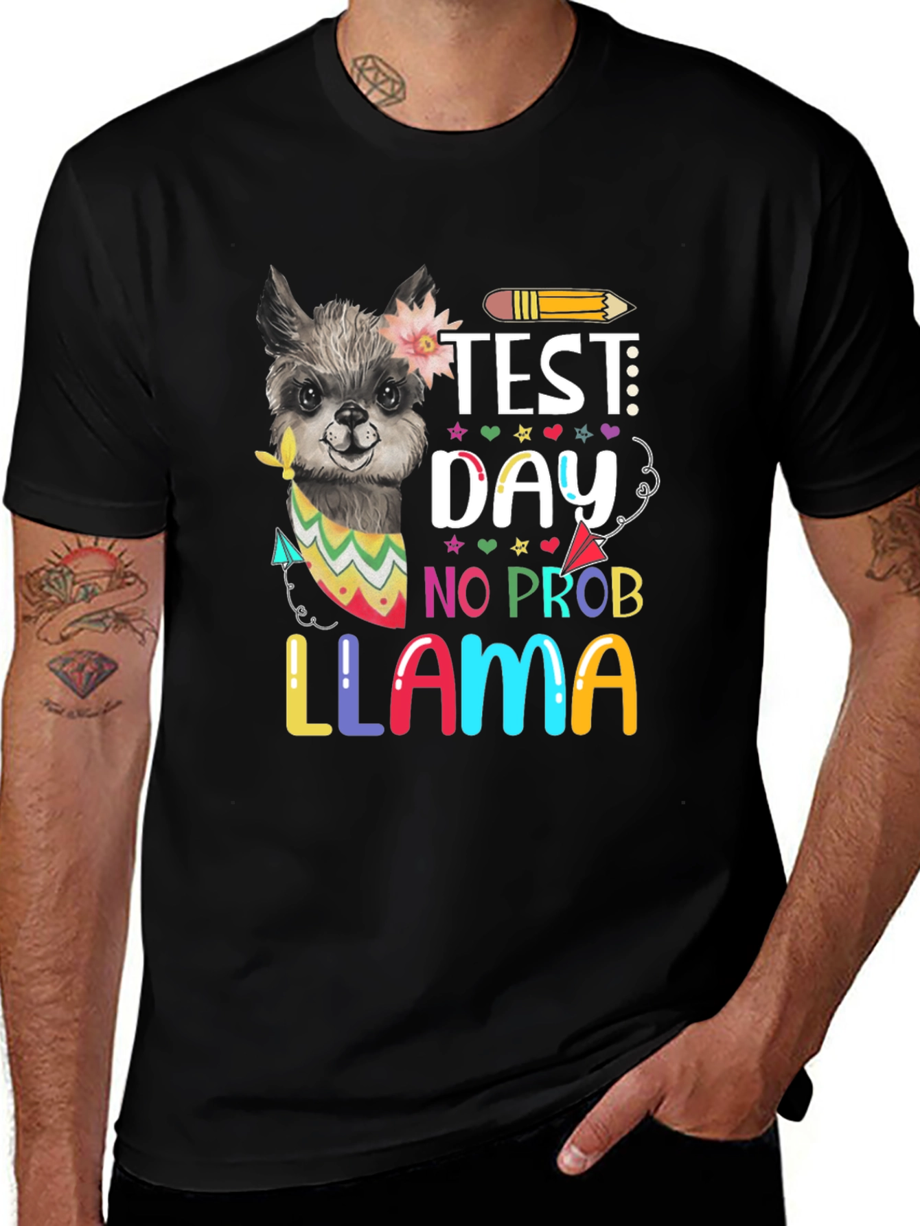 Test Day No Prob Llama Graphic T-Shirt