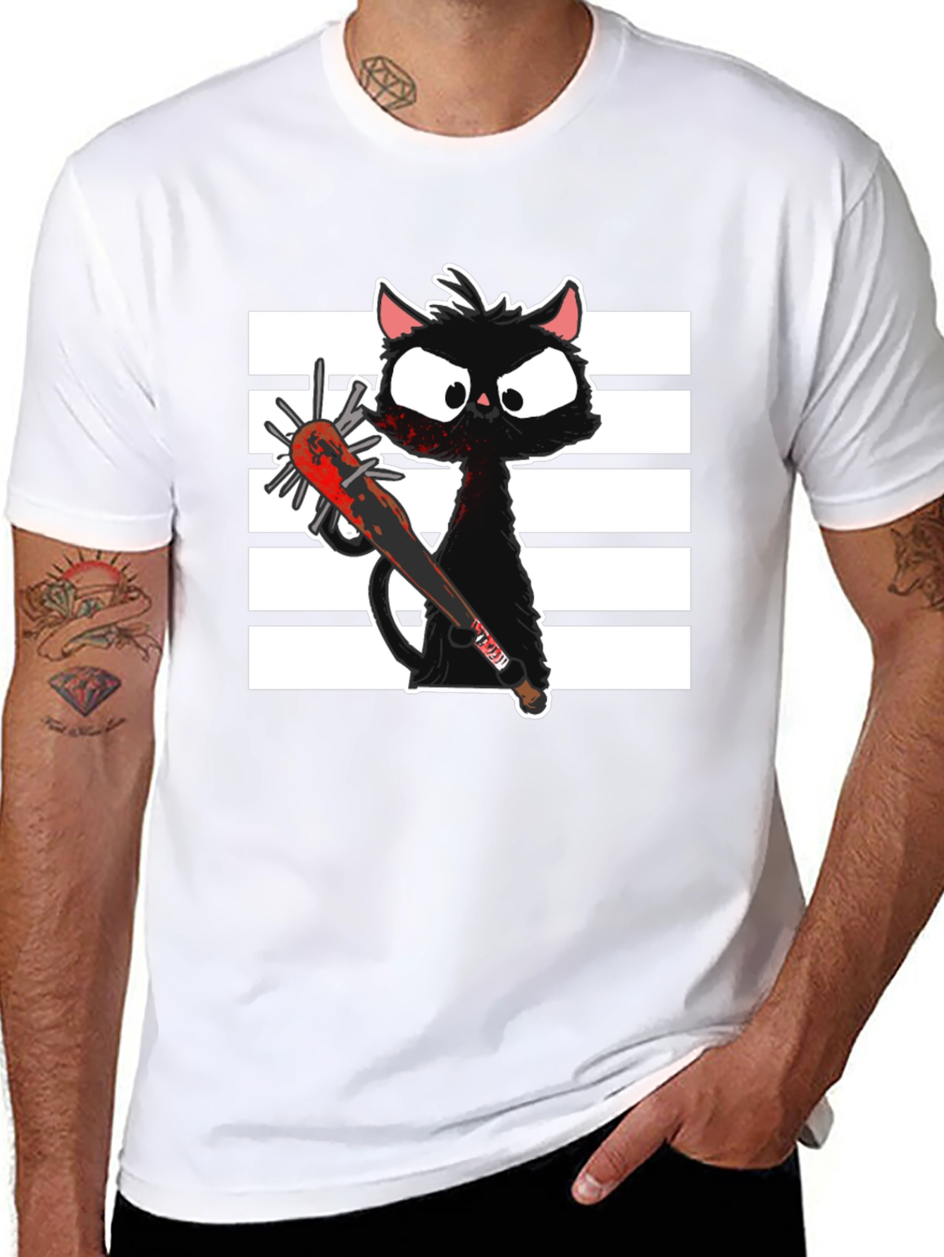 Spooky Cat T-Shirt - Graphic Print Tee