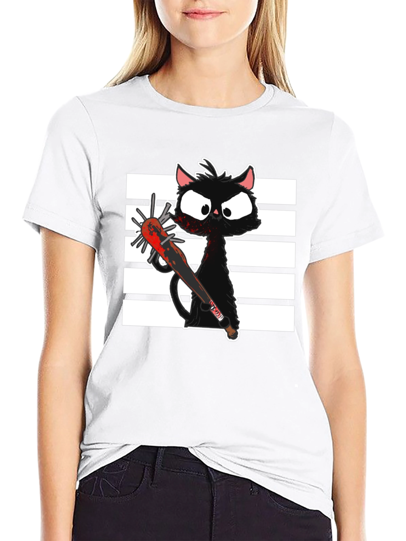 Spooky Cat T-Shirt - Graphic Print Tee