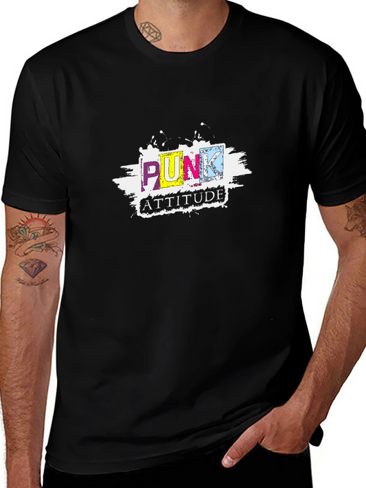 Punk Attitude Graphic Black T-Shirt