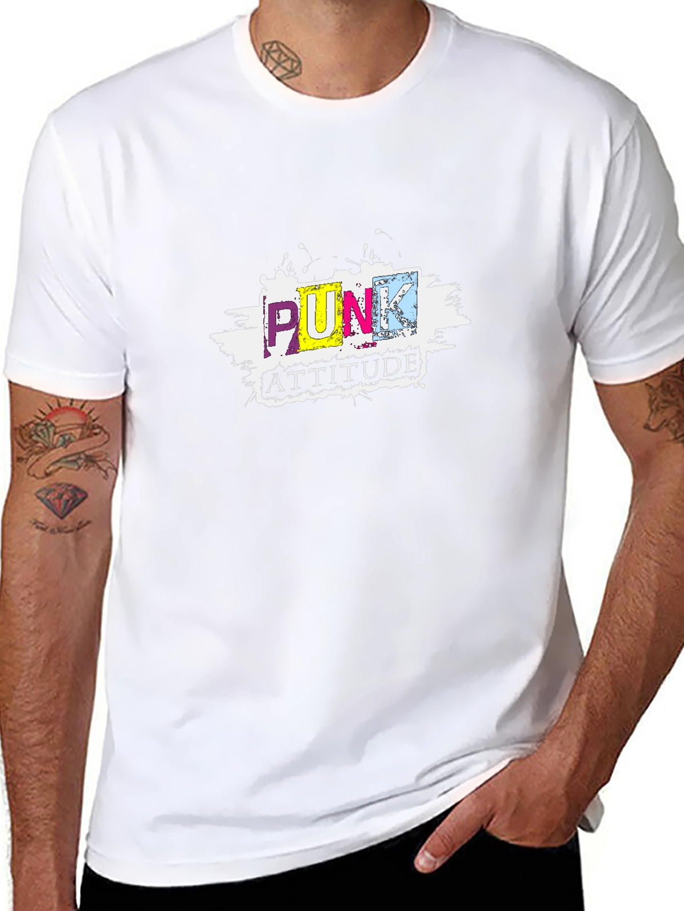 Punk Attitude Graphic Black T-Shirt