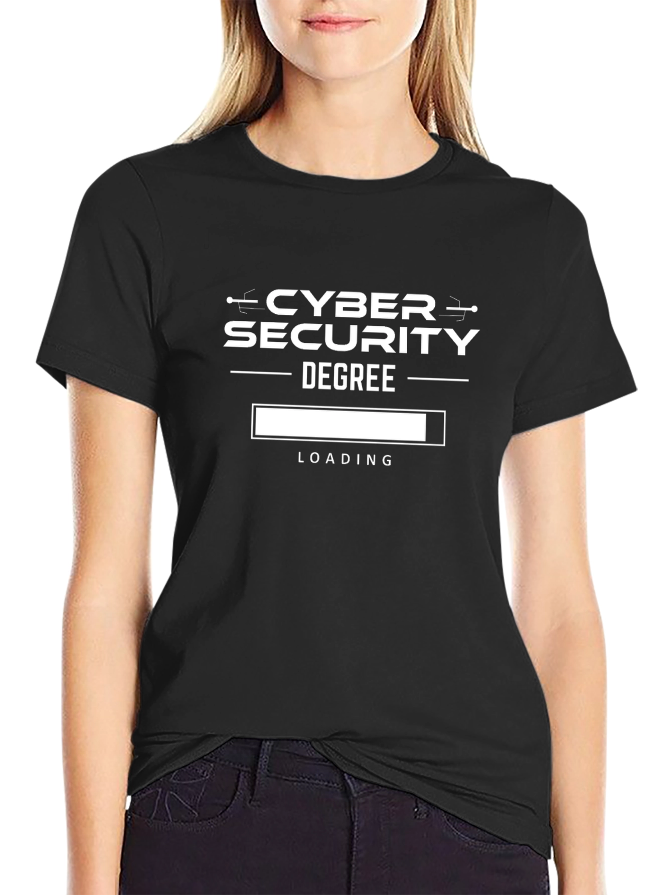 Cyber Security Degree Loading Funny Graphic Tee