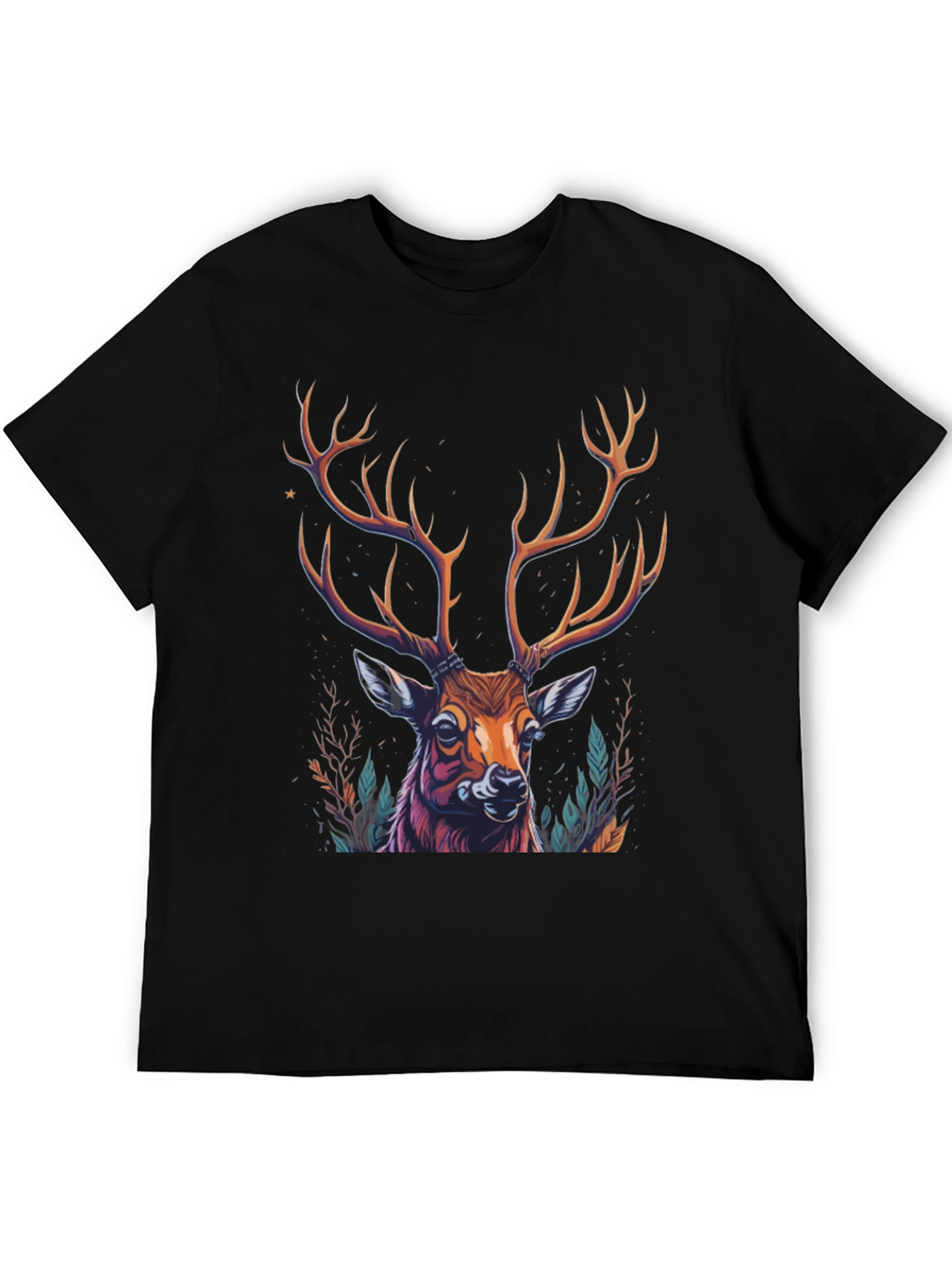 Majestic Deer Graphic Tee - Mens Black T-Shirt