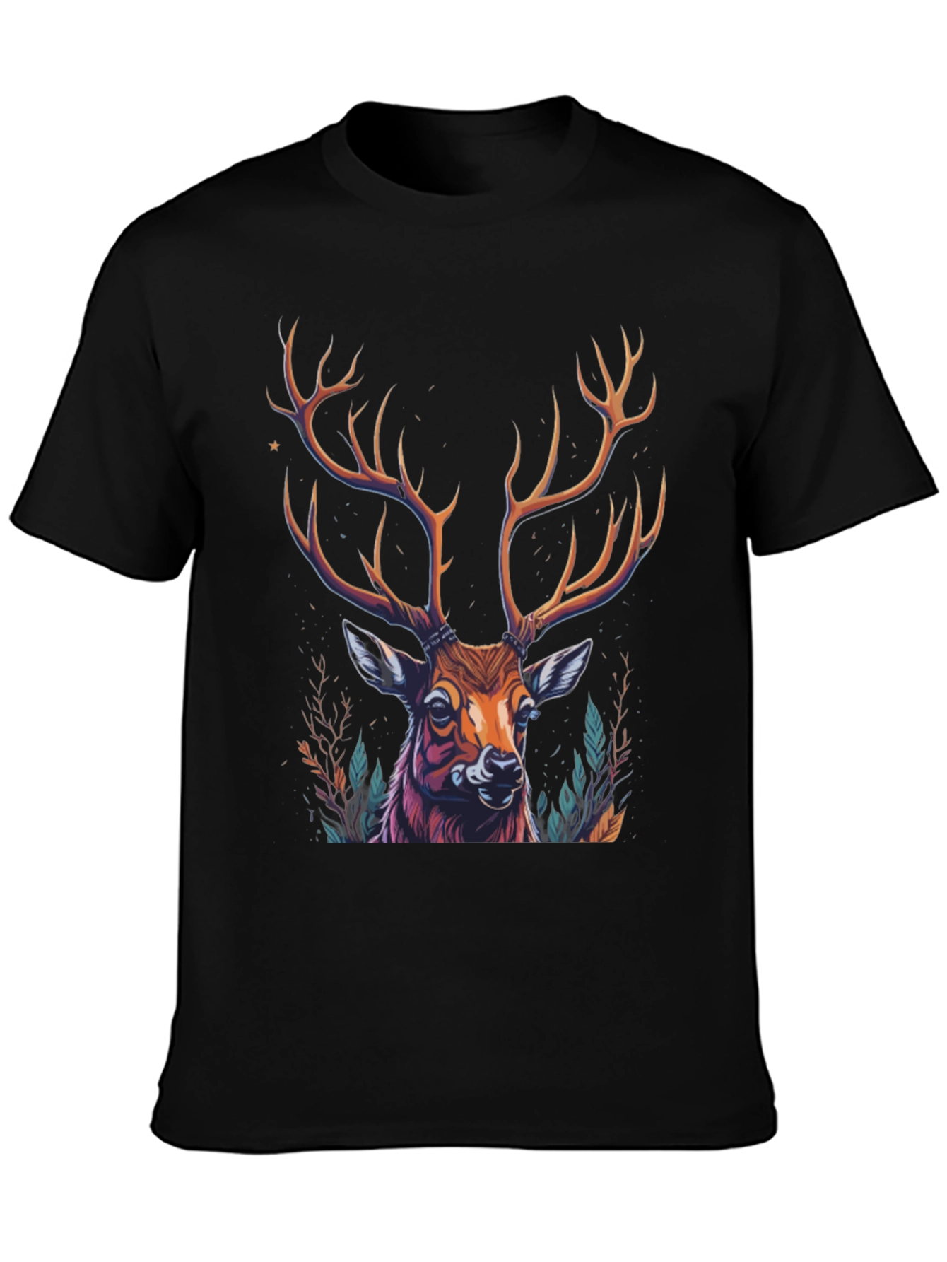 Majestic Deer Graphic Tee - Mens Black T-Shirt