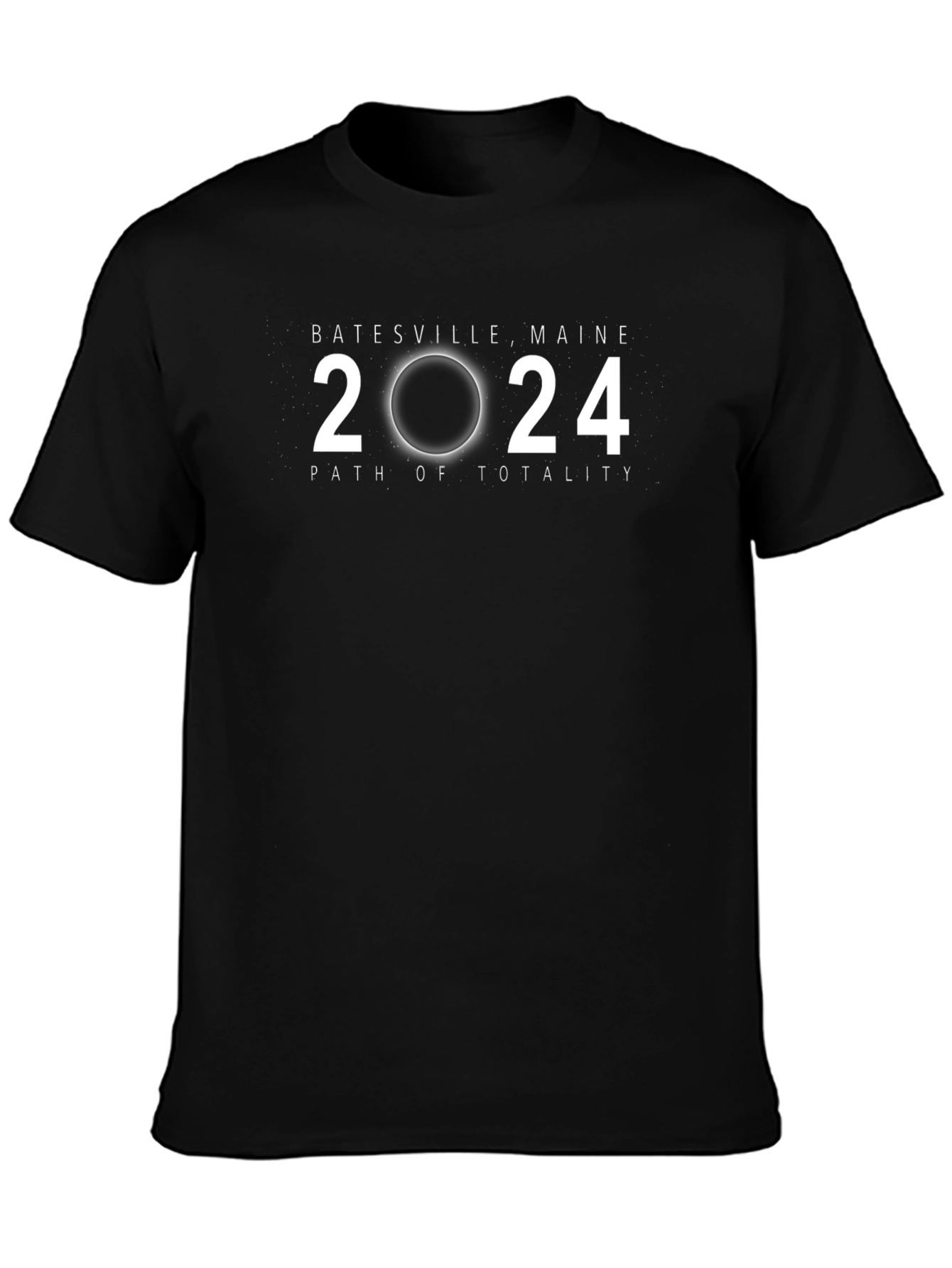 Batesville Maine 2024 Path of Totality Black T-Shirt