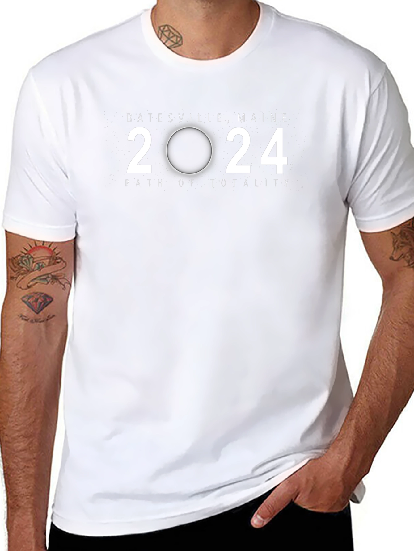 Batesville Maine 2024 Path of Totality Black T-Shirt