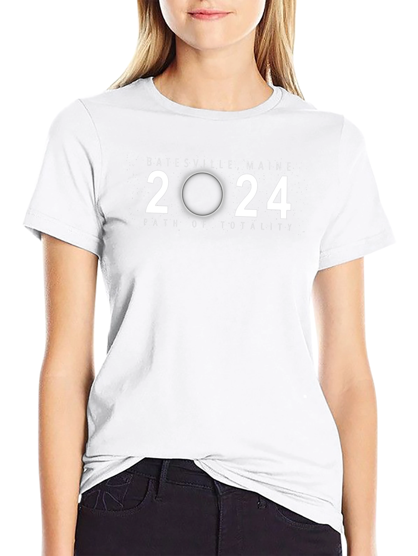 Batesville Maine 2024 Path of Totality Black T-Shirt