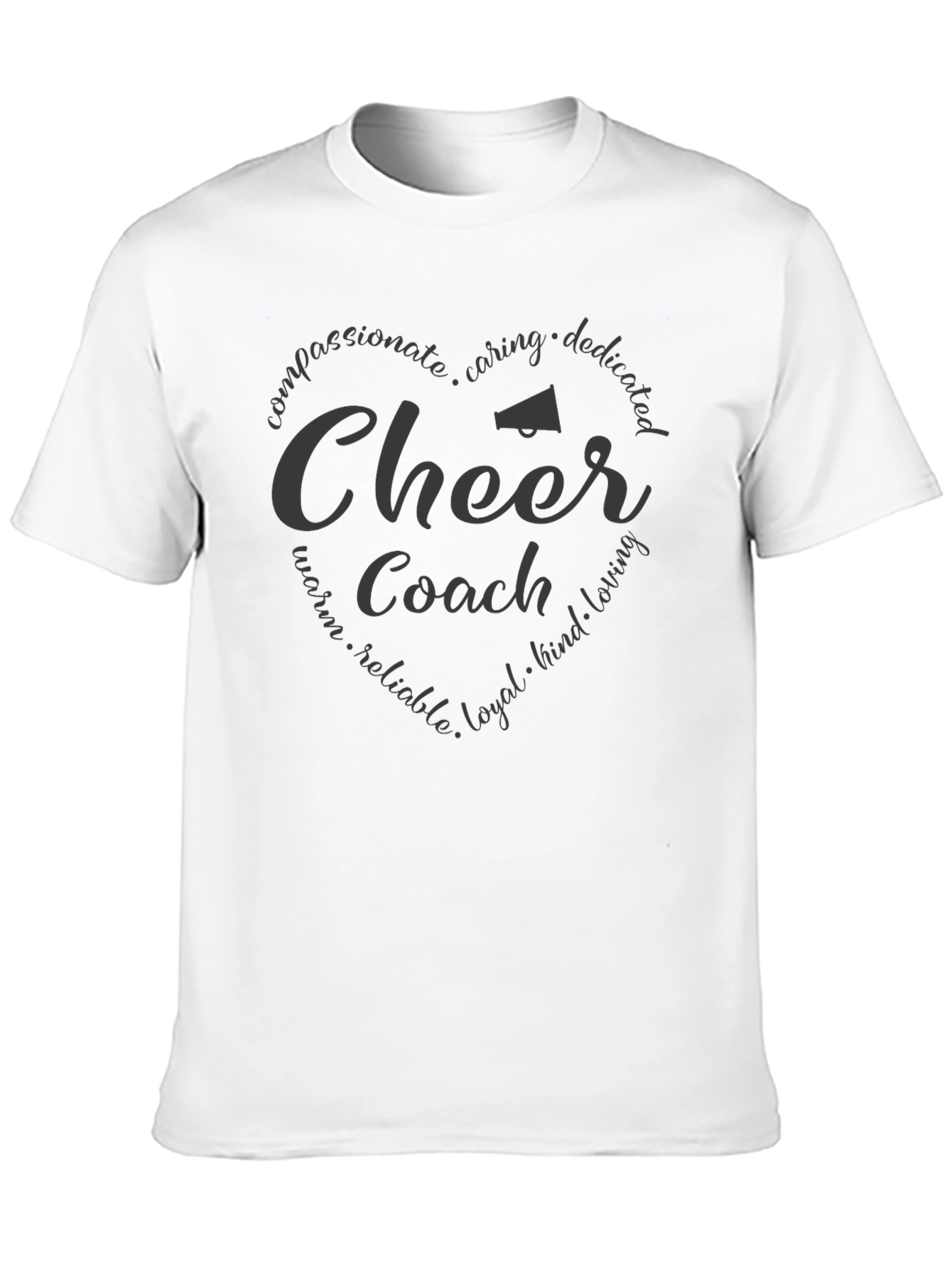 Cheer Coach Heart Design T-Shirt