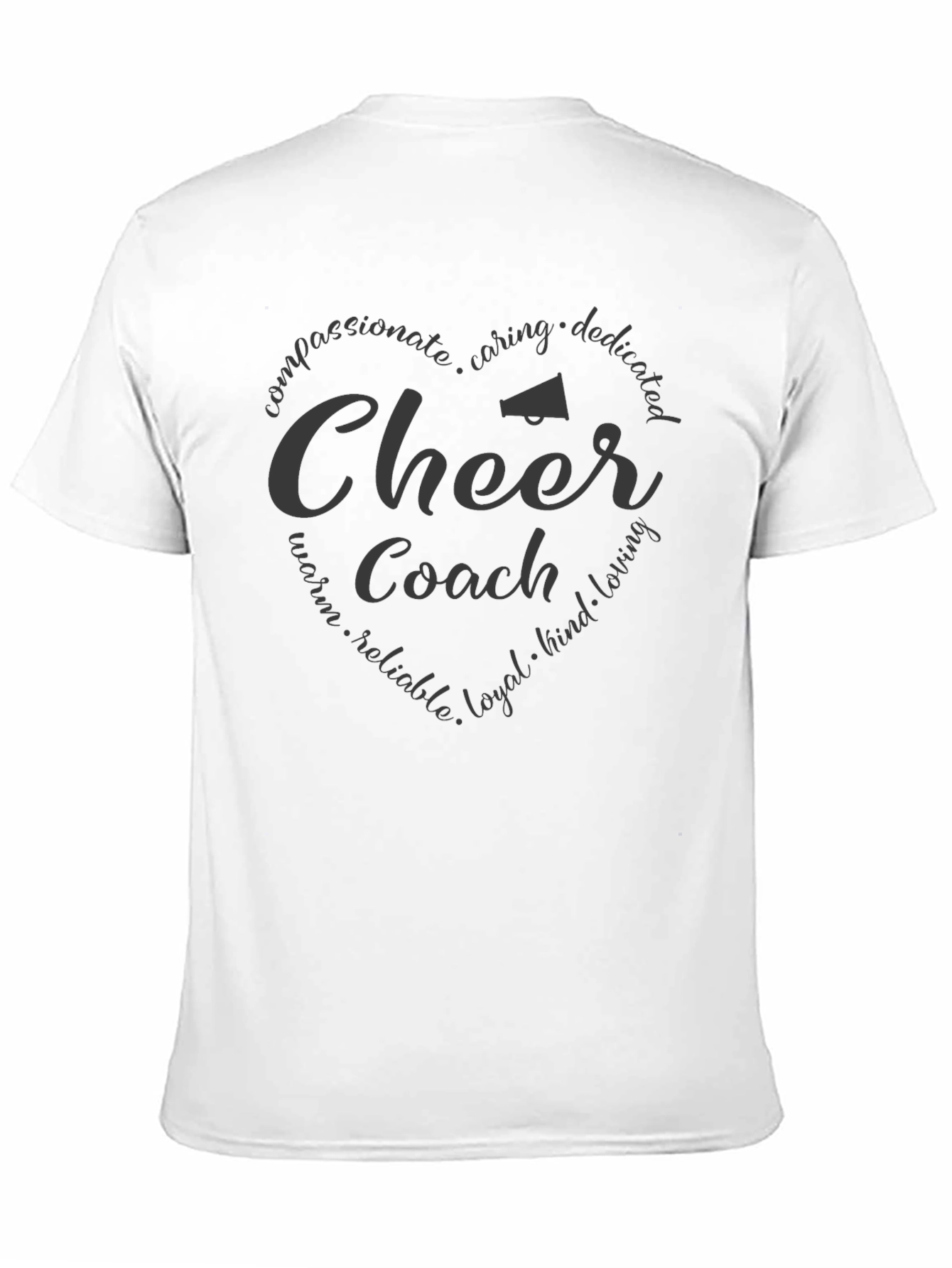 Cheer Coach Heart Design T-Shirt