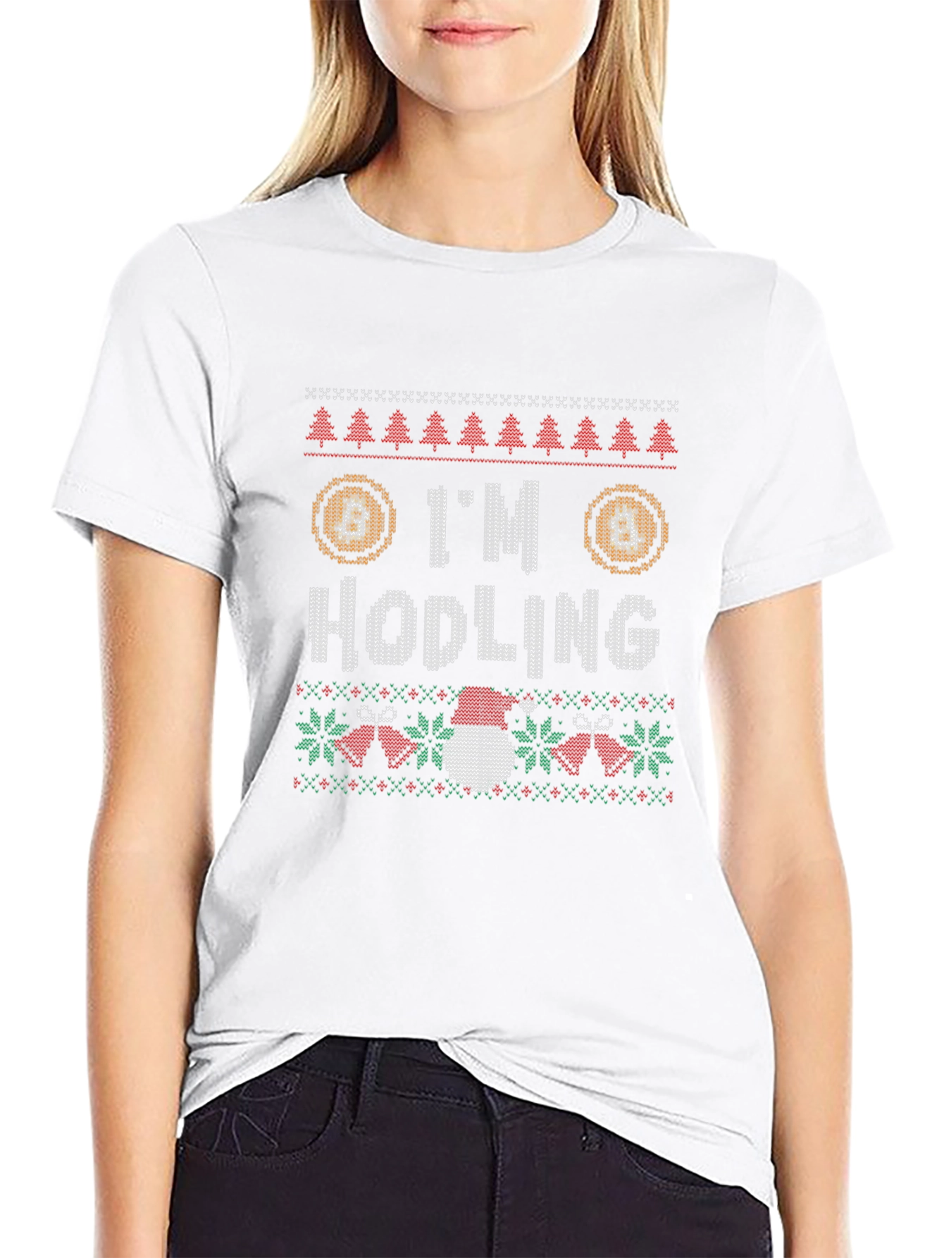 Im Hodling Christmas Sweater Style T-Shirt