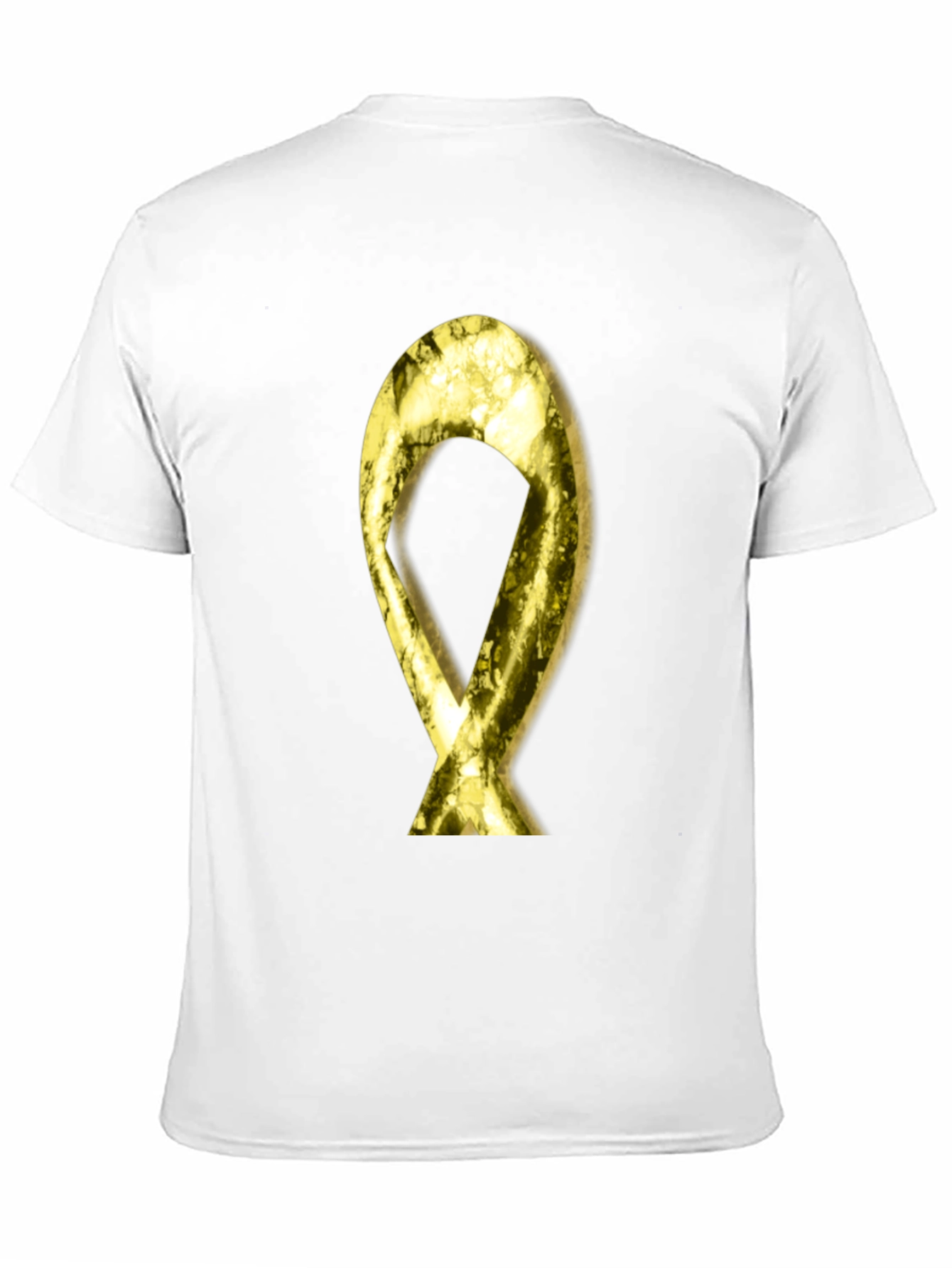 Gold Ribbon Graphic Black T-Shirt