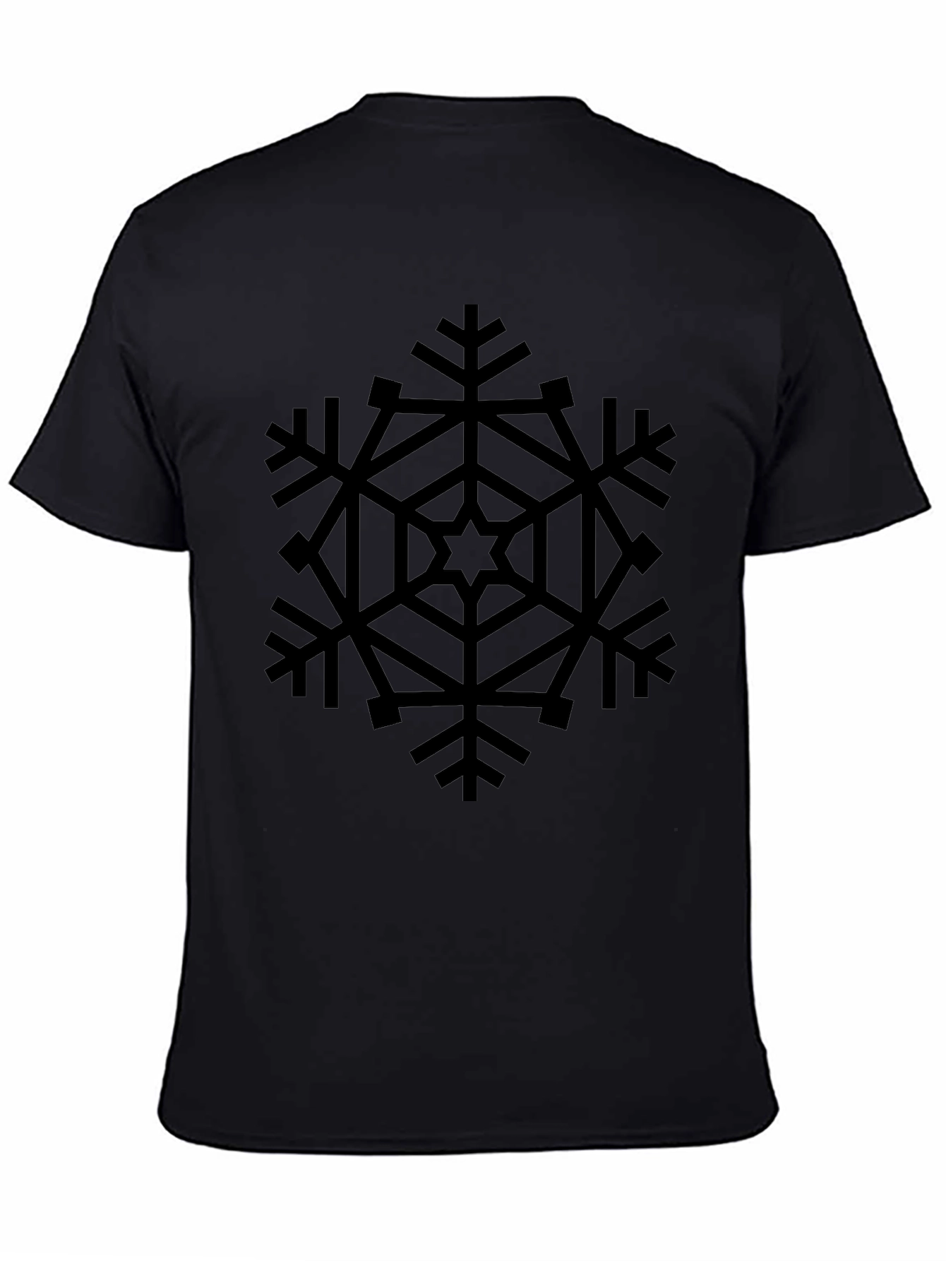 Black Snowflake Graphic Tee - Stylish Winter Apparel