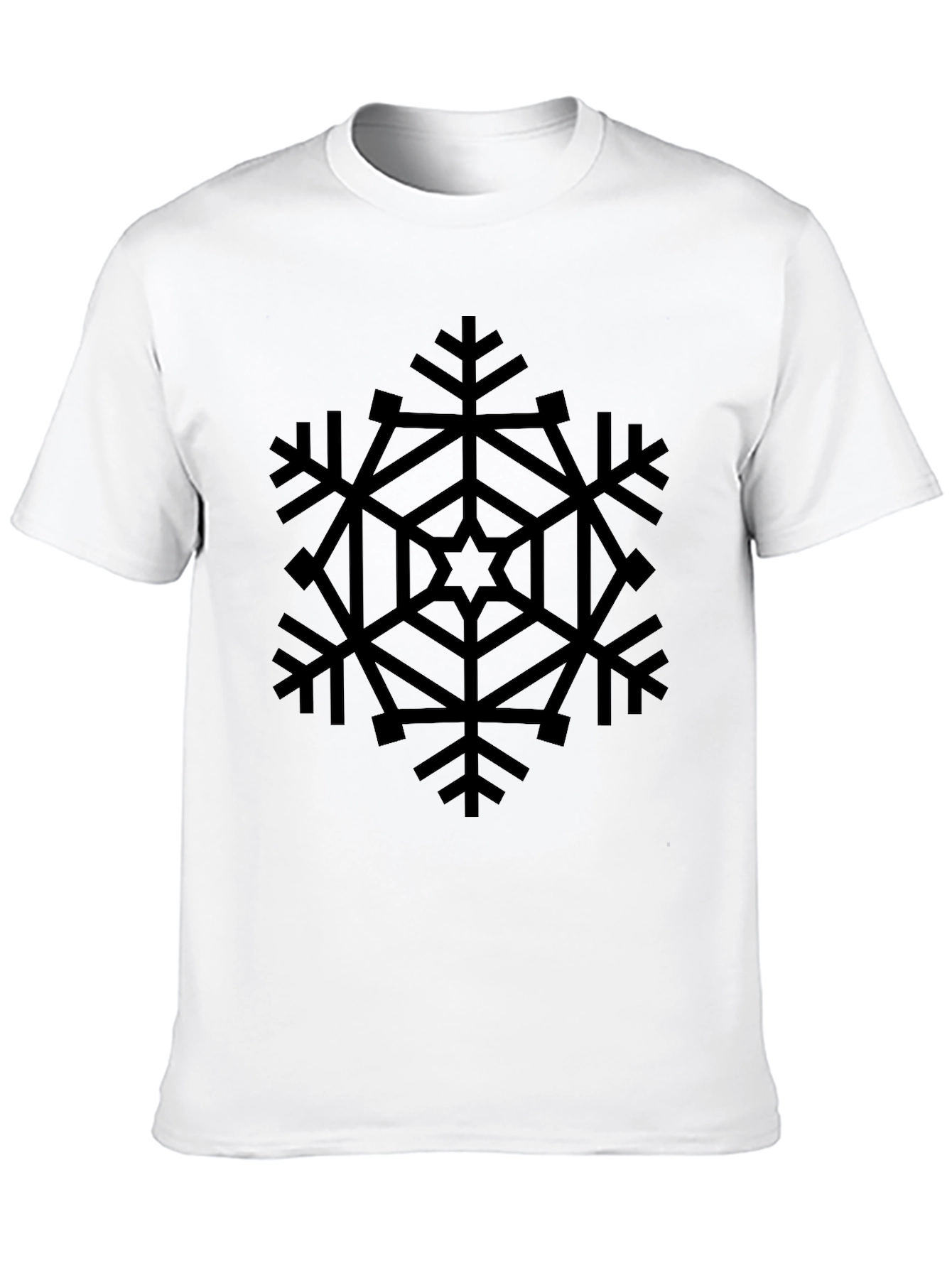 Black Snowflake Graphic Tee - Stylish Winter Apparel