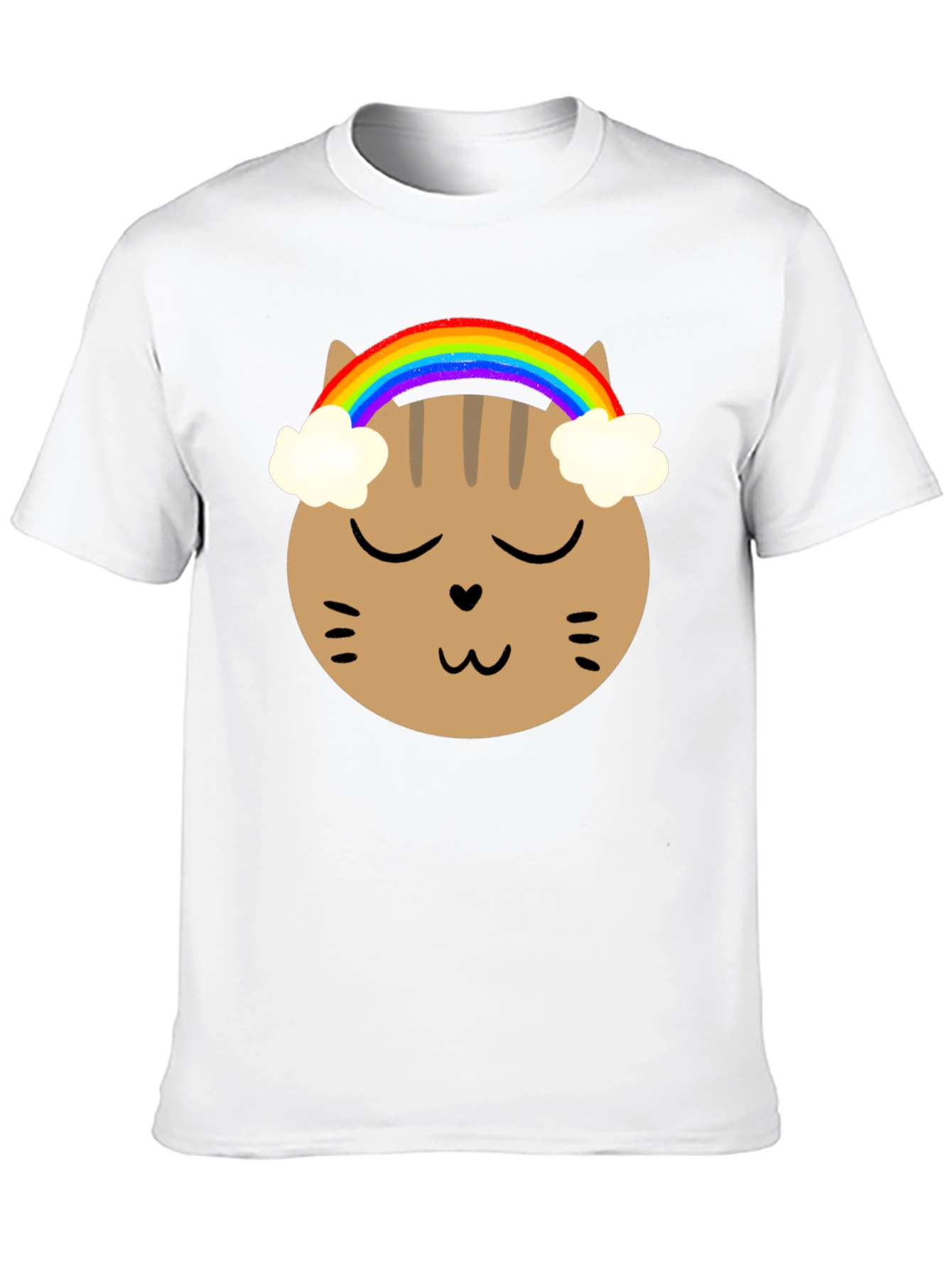 Rainbow Cat Graphic Tee - Soft Cotton Blend