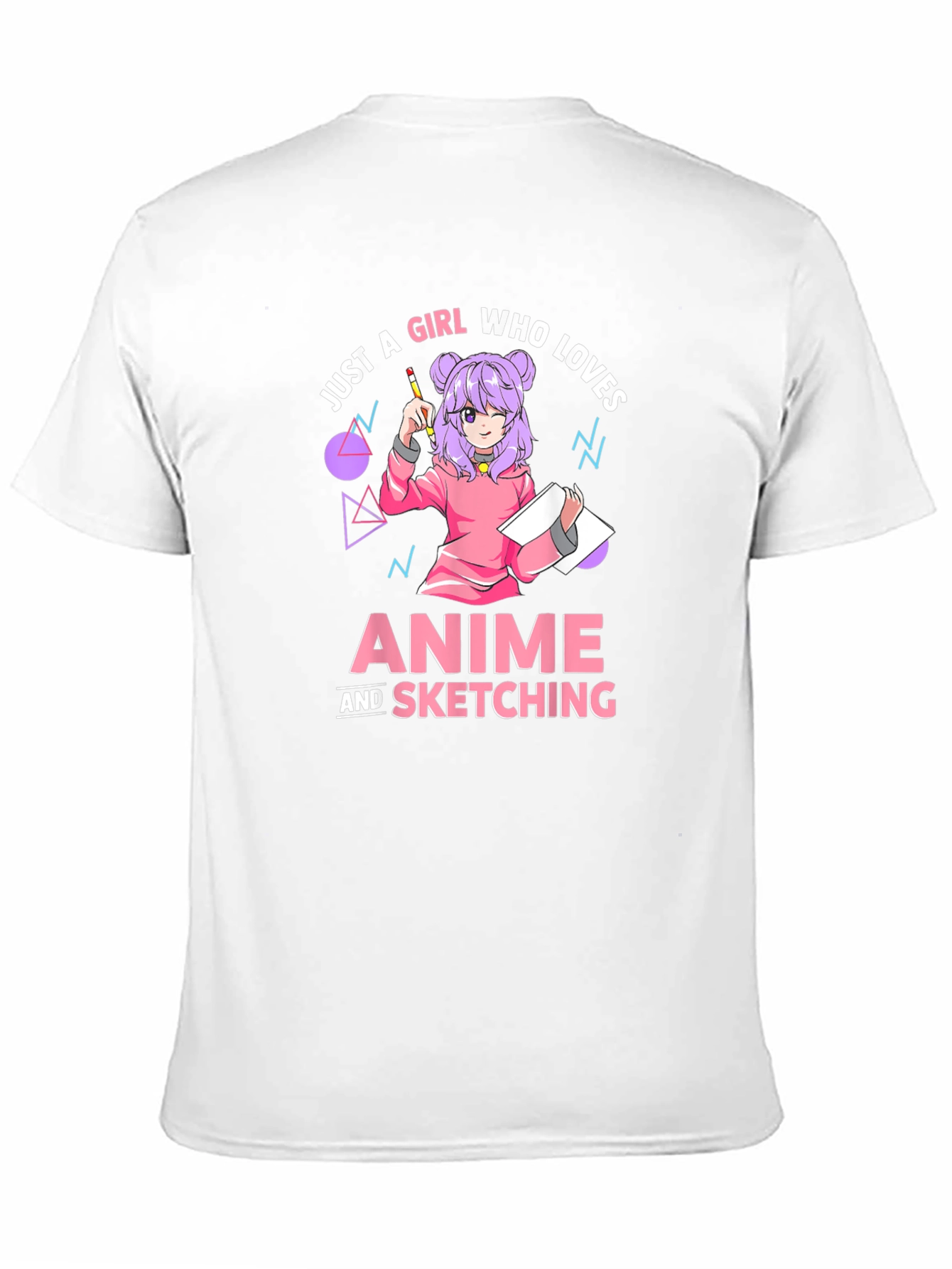 Anime and Sketching Girl T-Shirt - Black